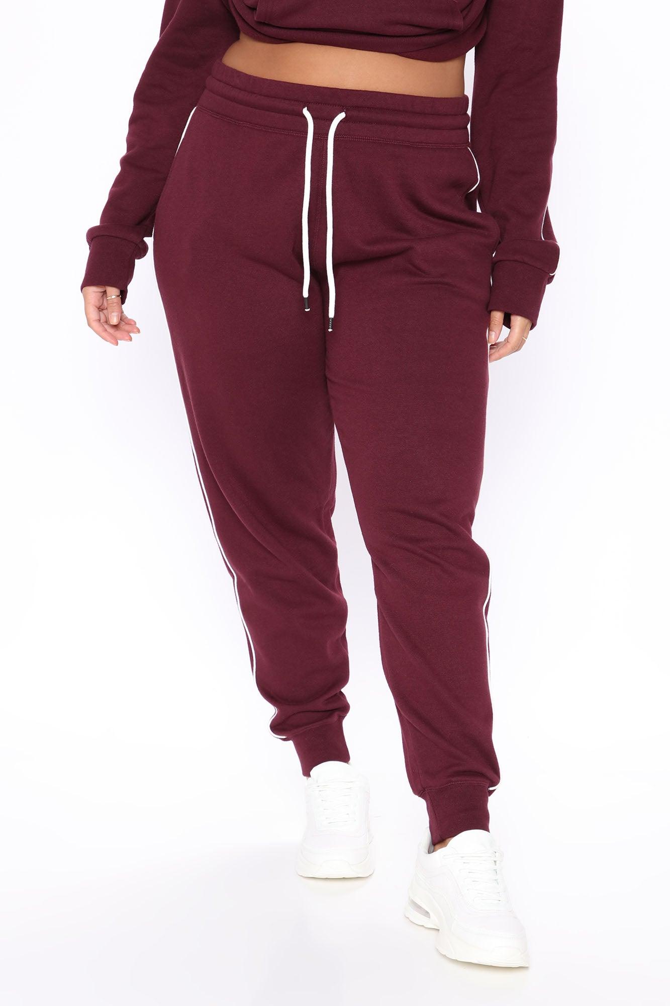 Tennis And Chill Fleece Jogger - Burgundy Product Image