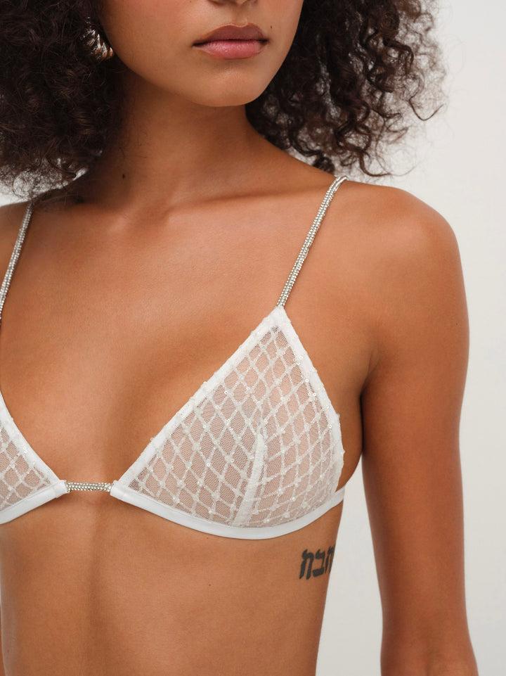 Glitter Bralette — White Product Image