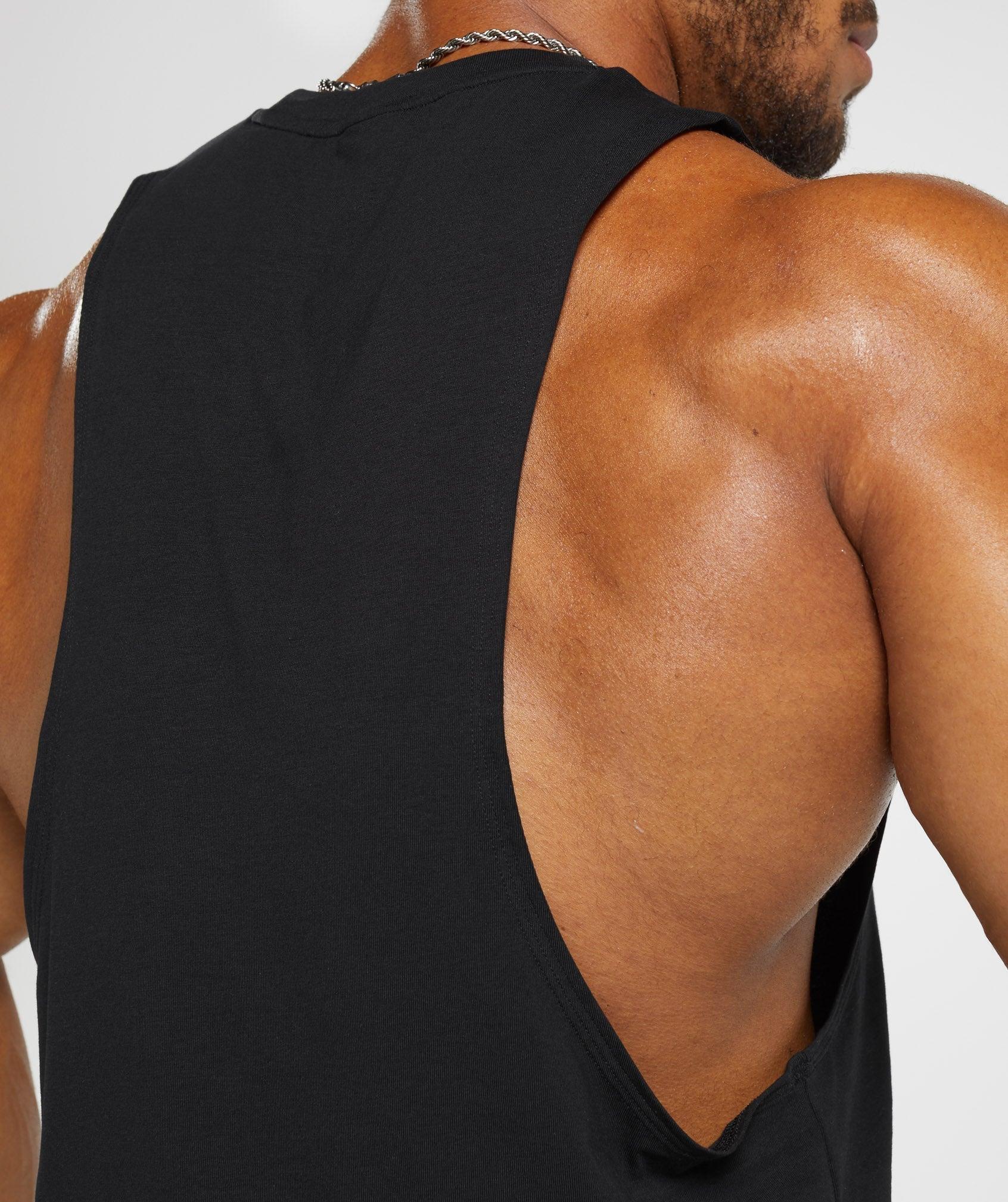 Gymshark Legacy Drop Arm Tank - Black Male Product Image