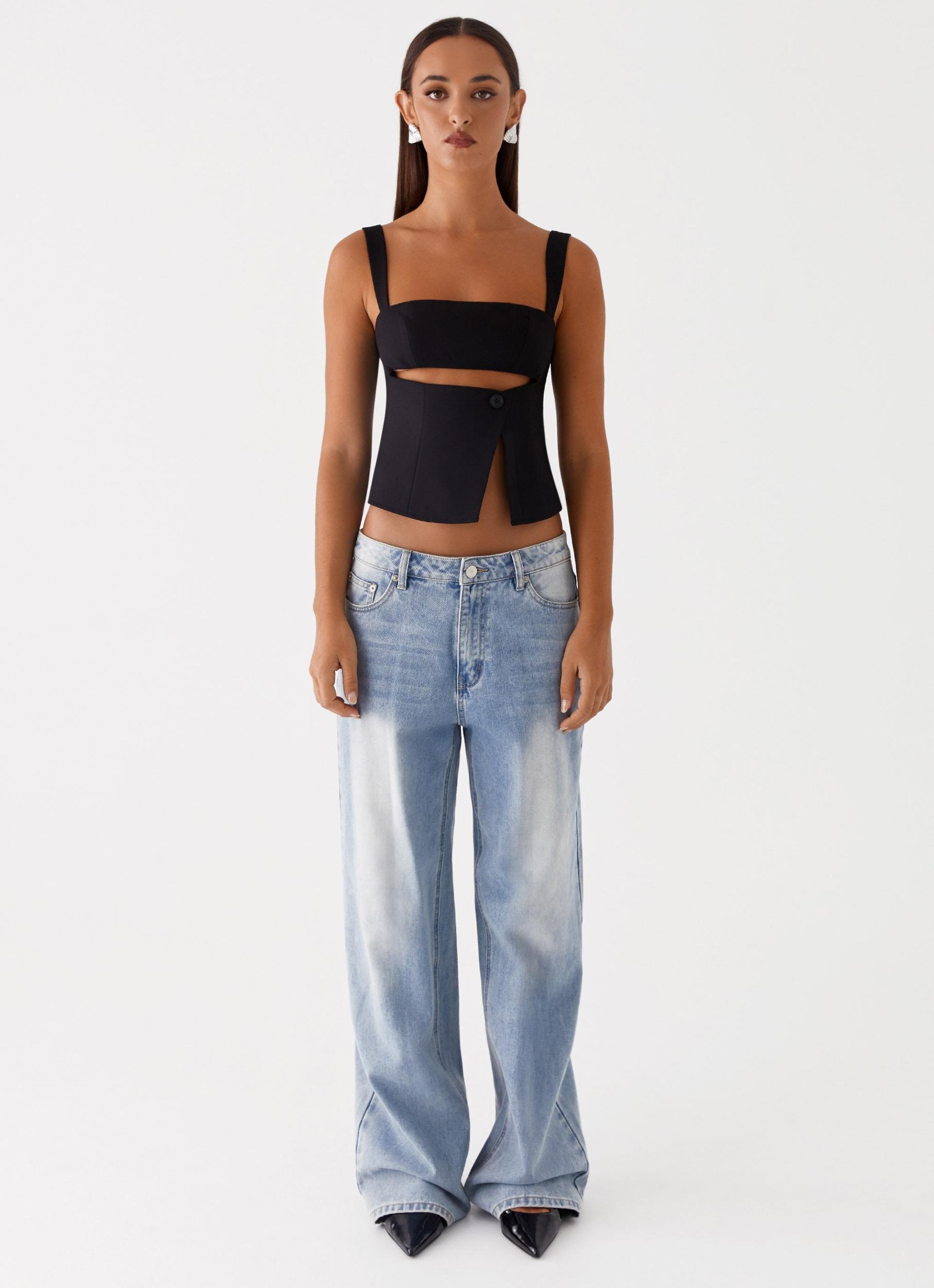 Pia Cut Out Top - Black Product Image