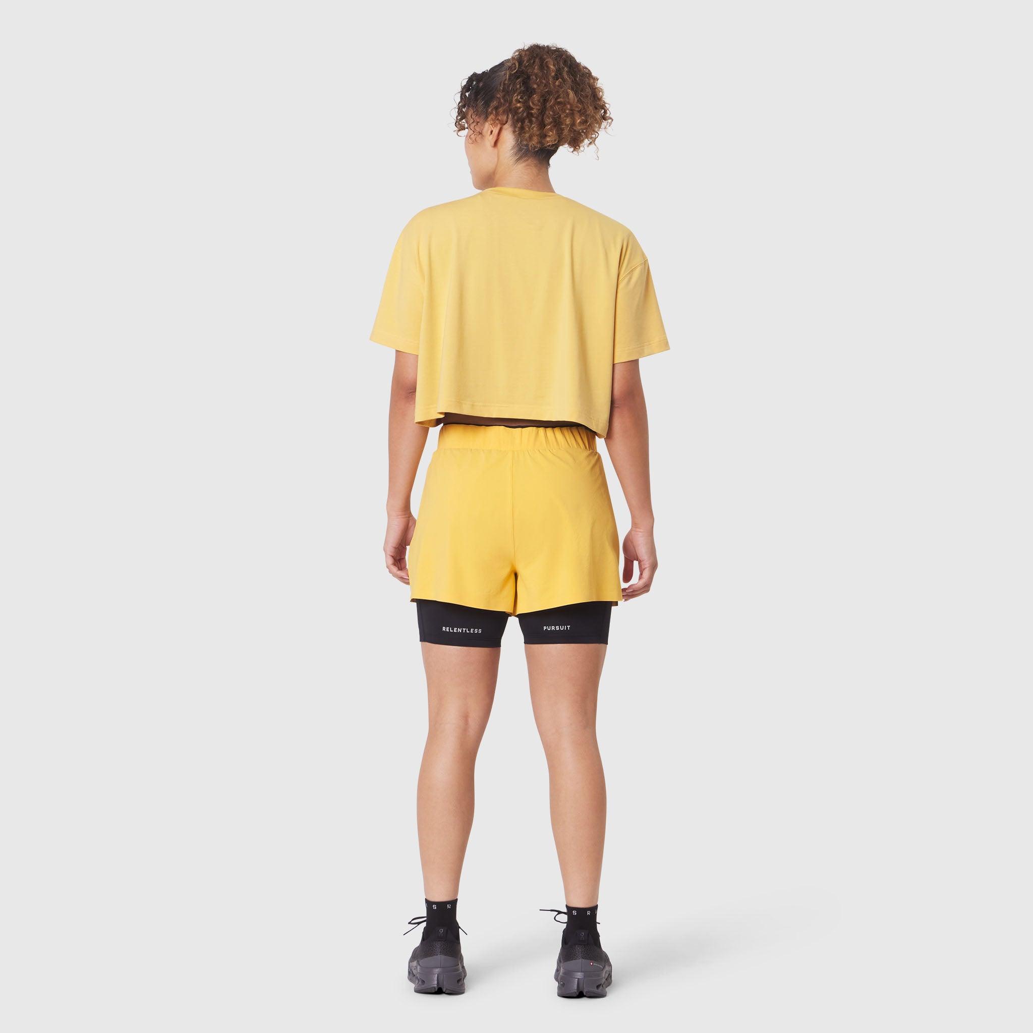 W082. SUPIMA® Ice-Skin™ Reversible Crop Tee - Amber/Black Product Image