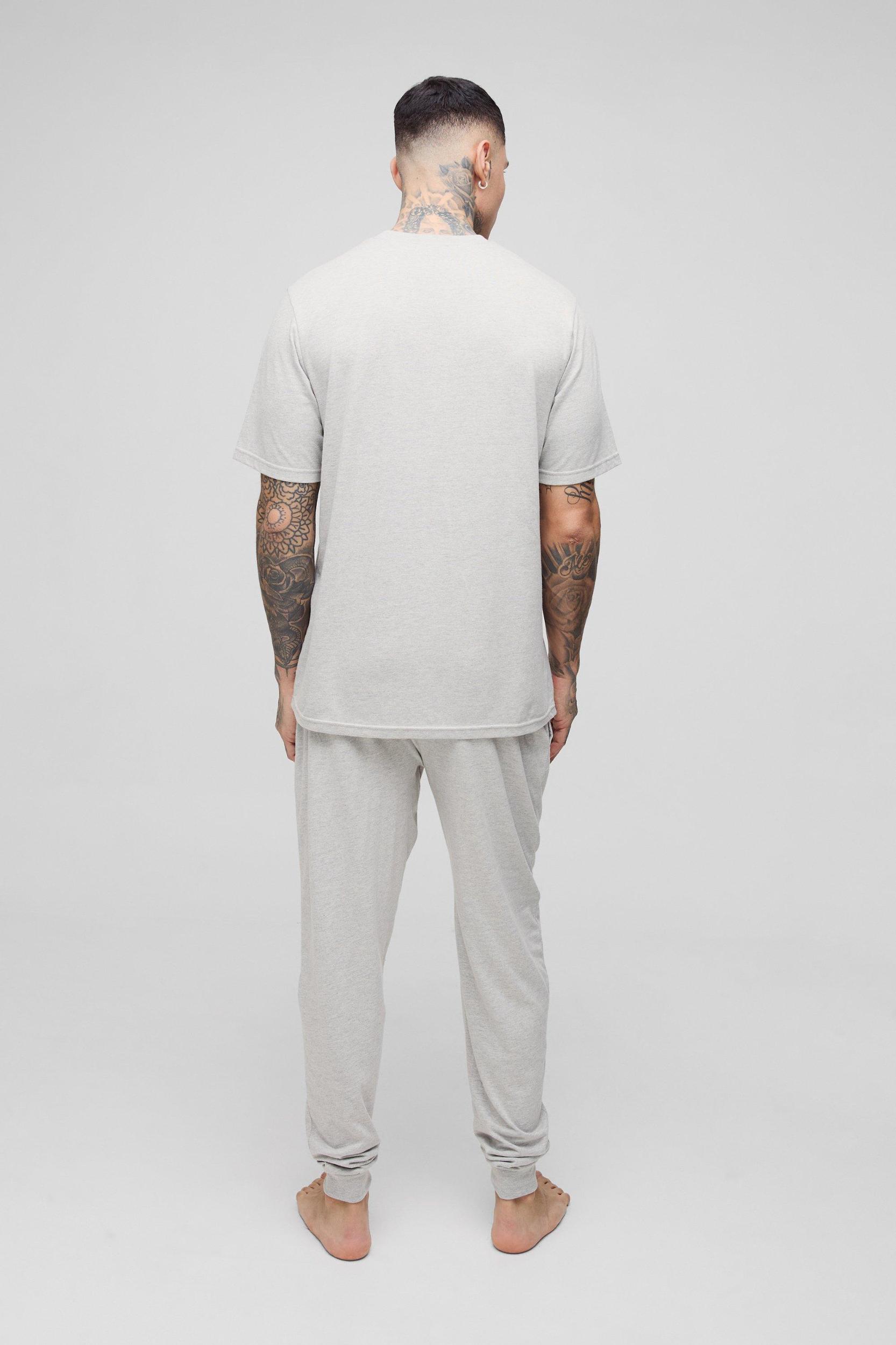 Tall Man Loungewear Cuffed Sweatpants and T-shirt Set | boohooMAN USA Product Image