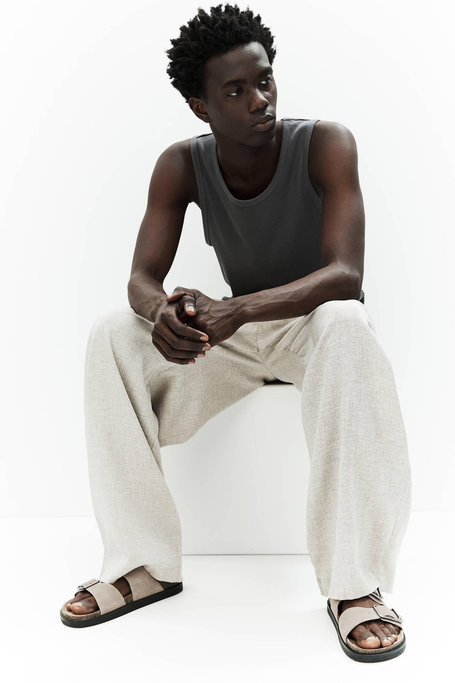 Leather sandals with buckle Product Image