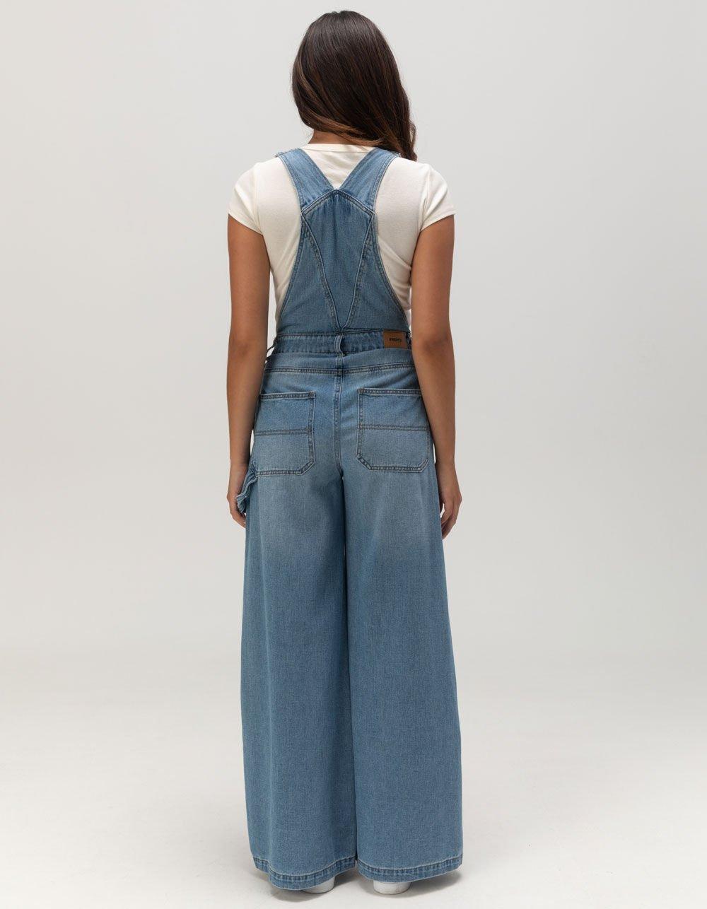 RSQ Womens Wide Leg Overalls - MEDIUM WASH Product Image