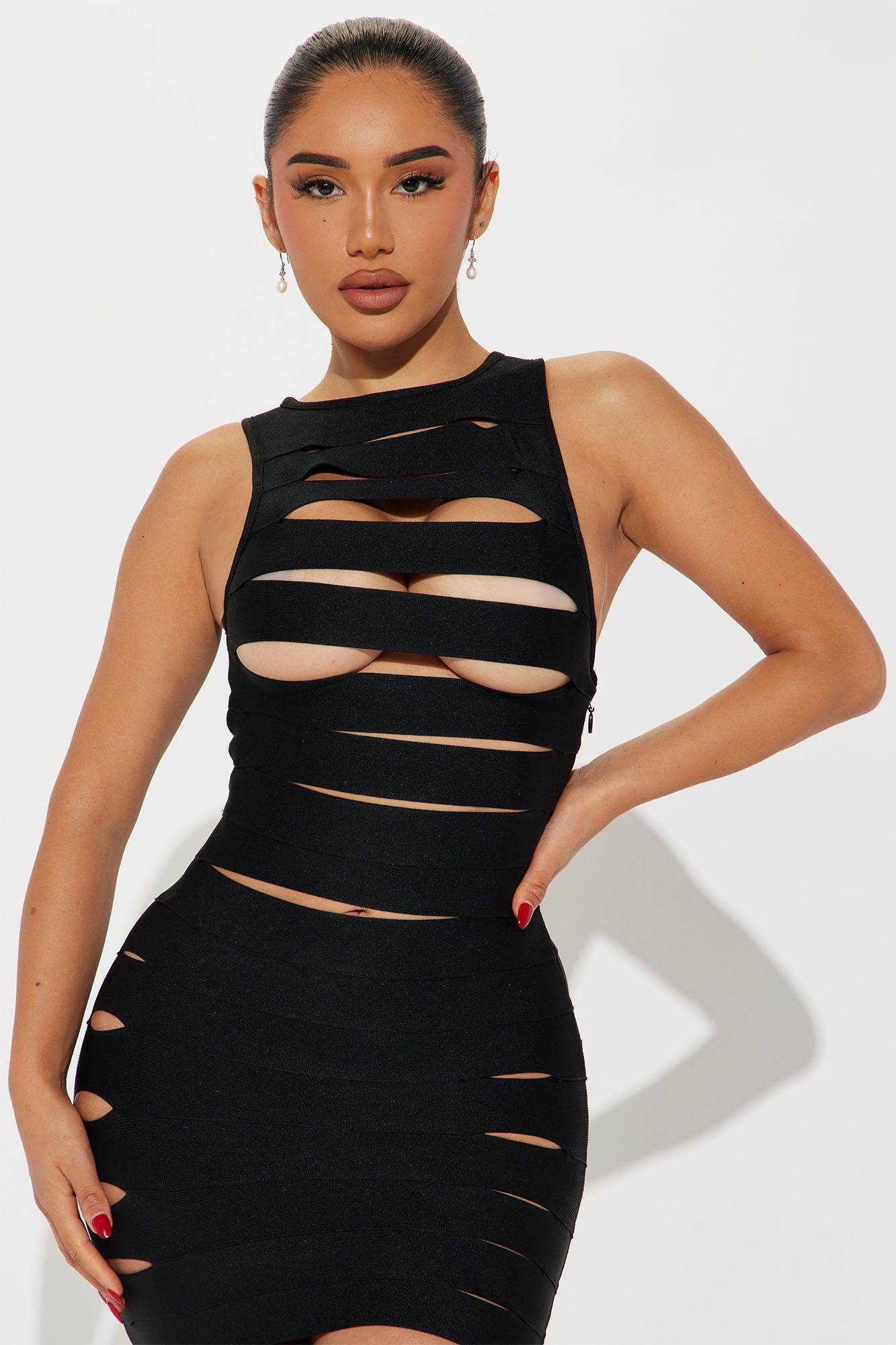 Brooke Bandage Midi Dress - Black Product Image