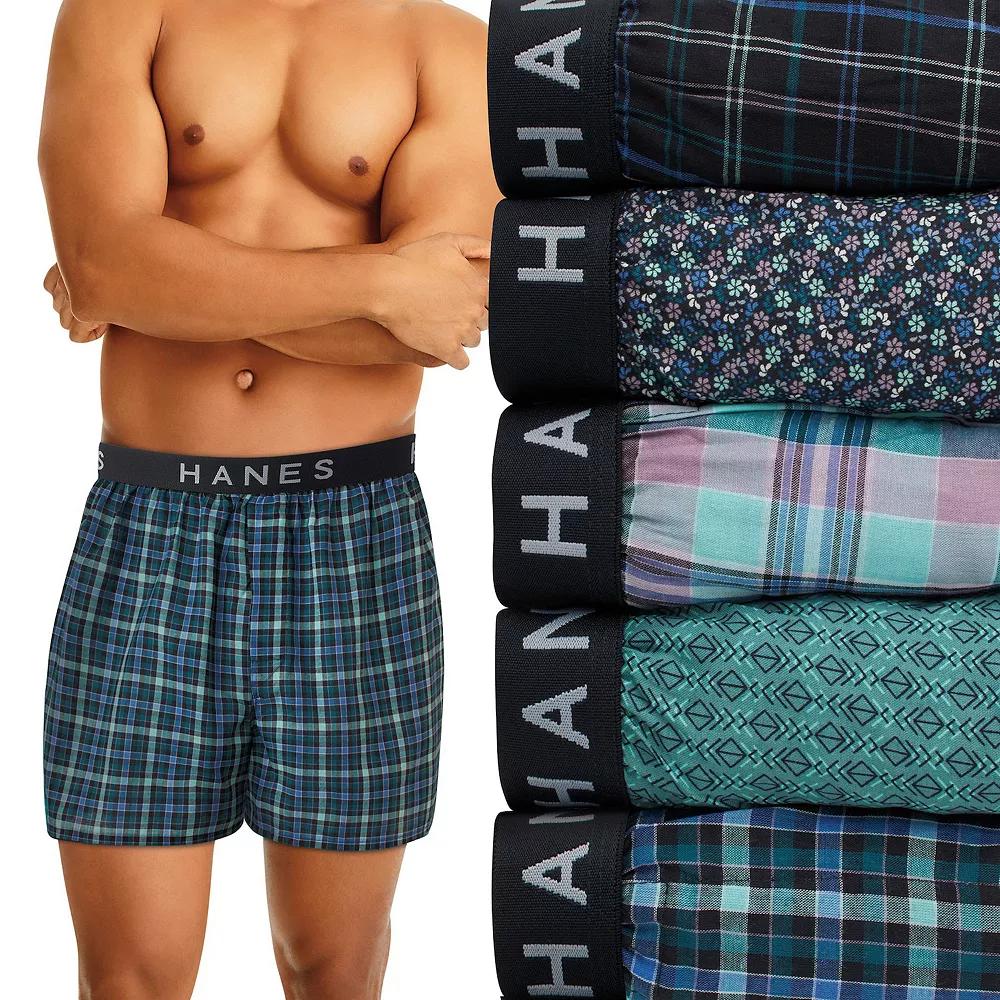 Men's Hanes® 5-Pack Ultimate Woven Moisture-Wicking Boxer Underwear,  Product Image