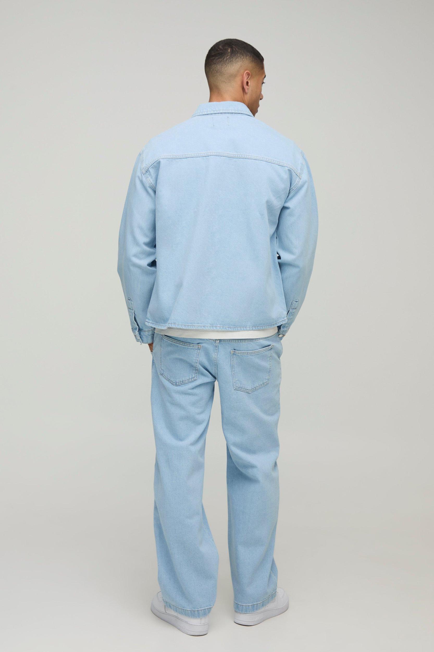 Oversized Denim Shirt Jacket | boohooMAN USA Product Image