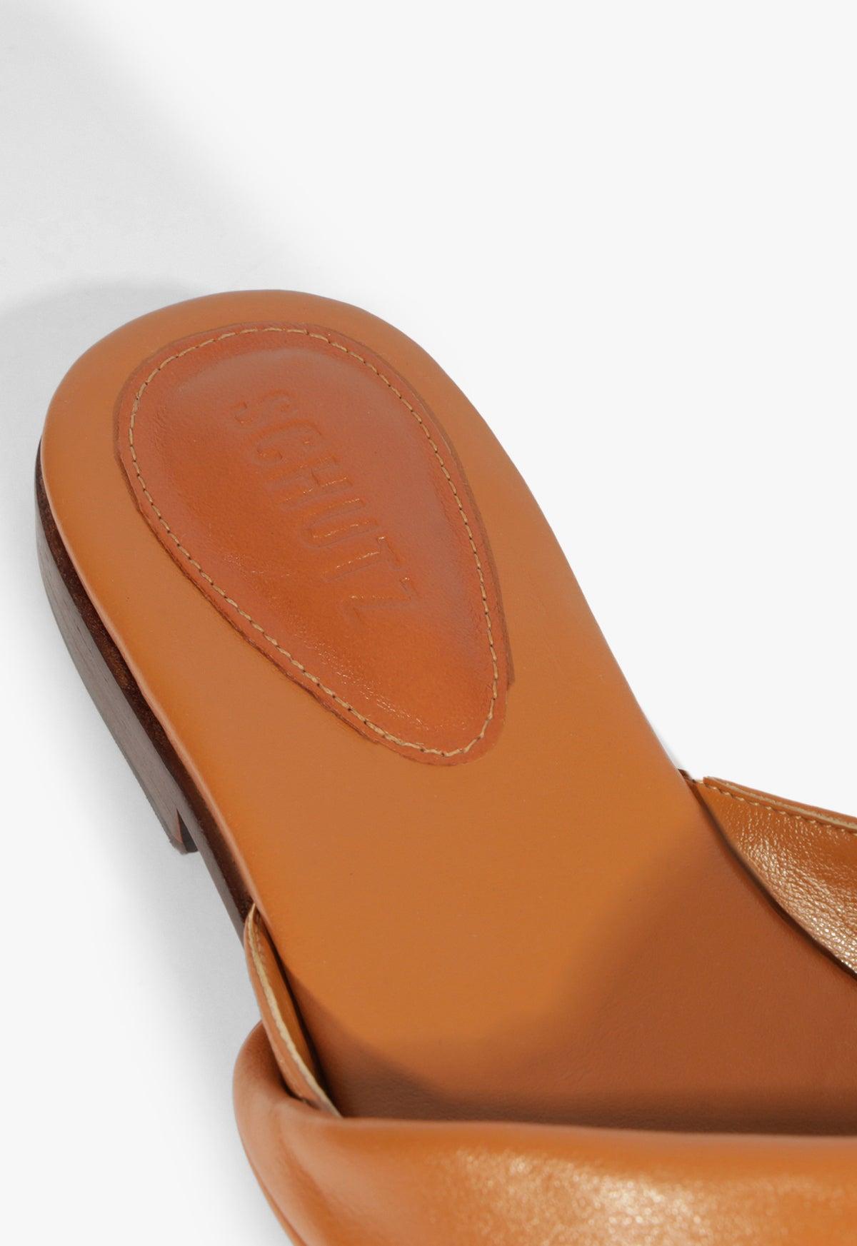 Lori Brown Leather Flat Sandal Product Image