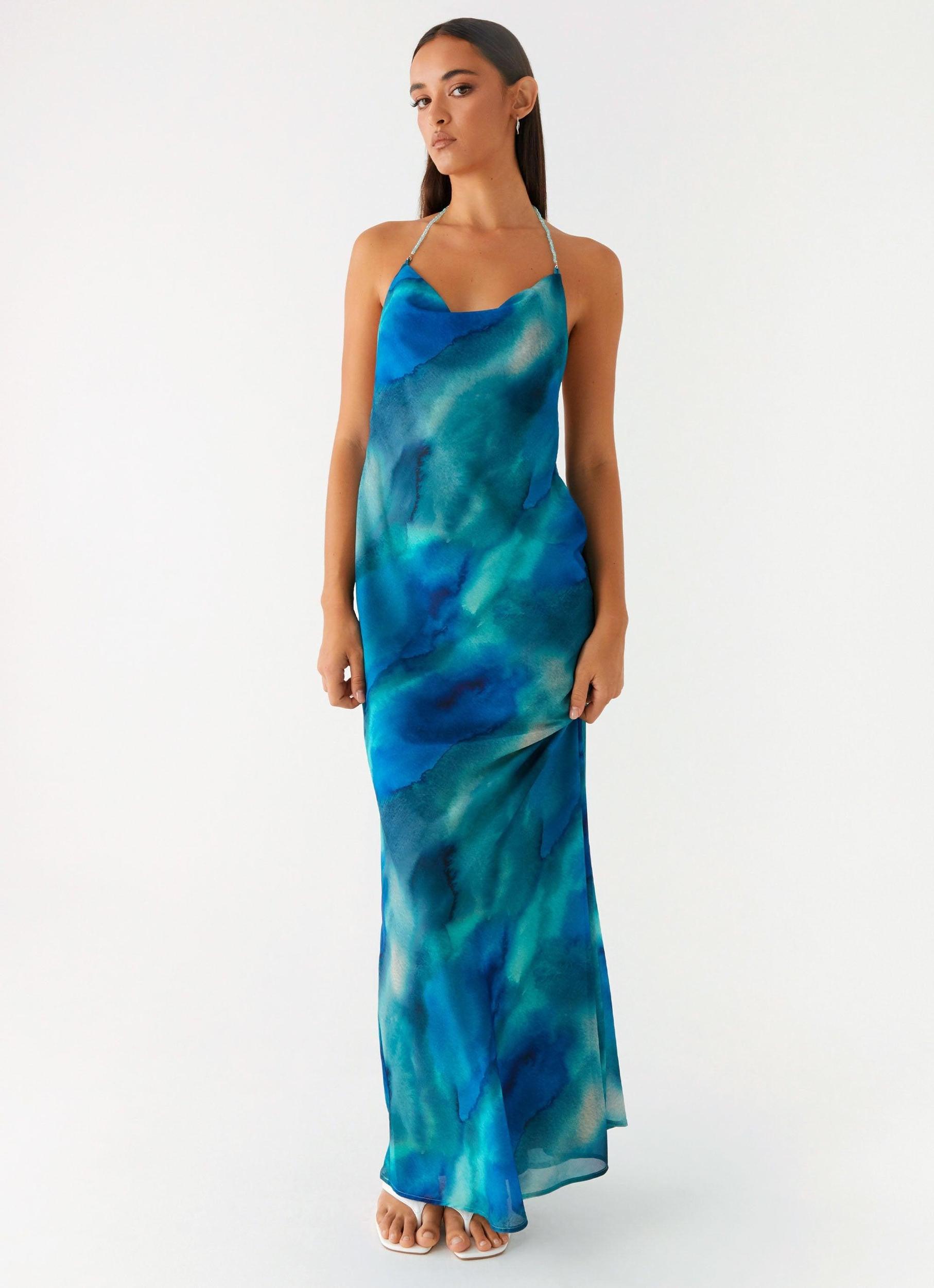 Journey Maxi Dress - Blue Tie Dye Product Image