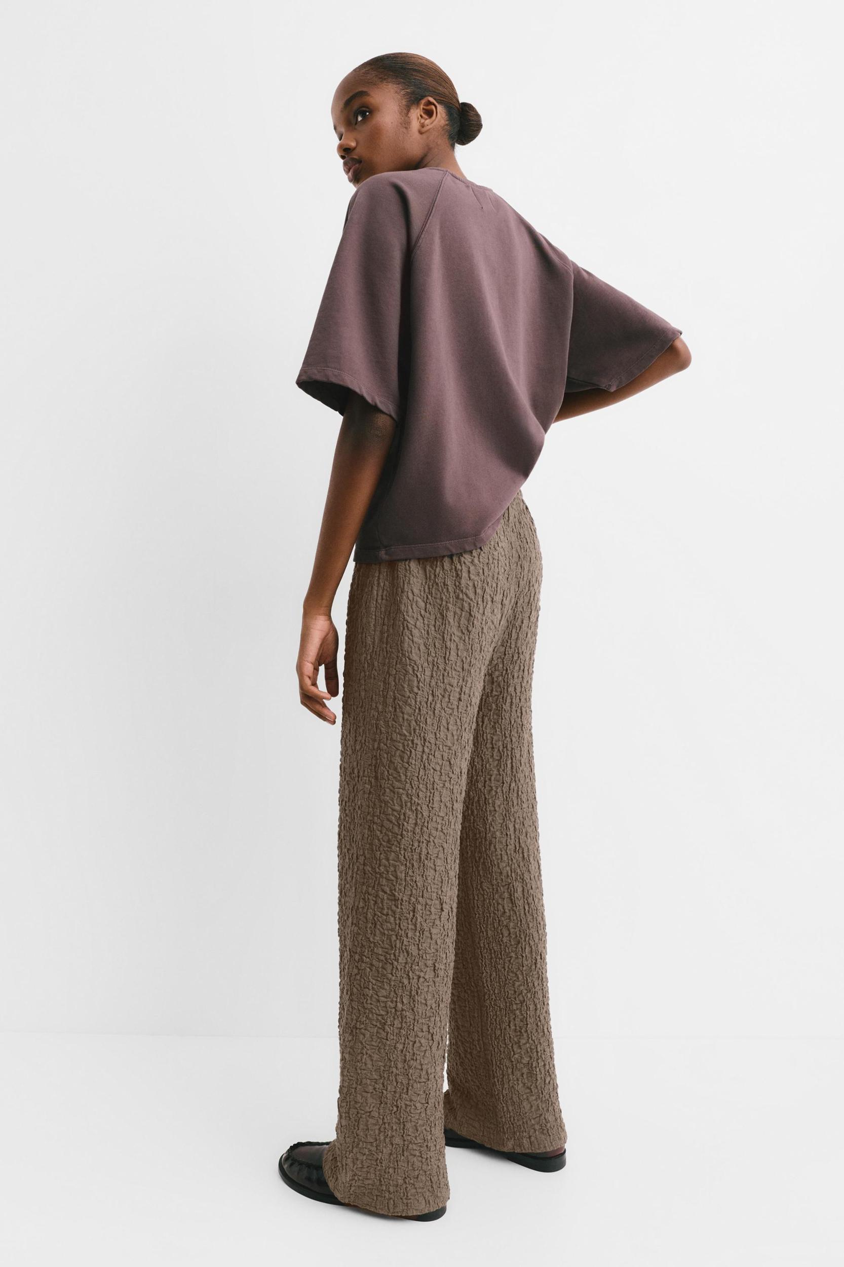 Creased-effect Bardot top Product Image