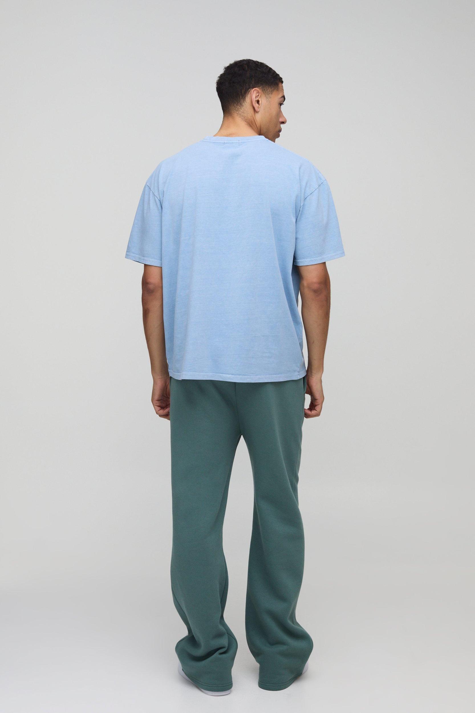 Oversized Homme Resort Landscape Washed Graphic T Shirt | boohooMAN USA Product Image