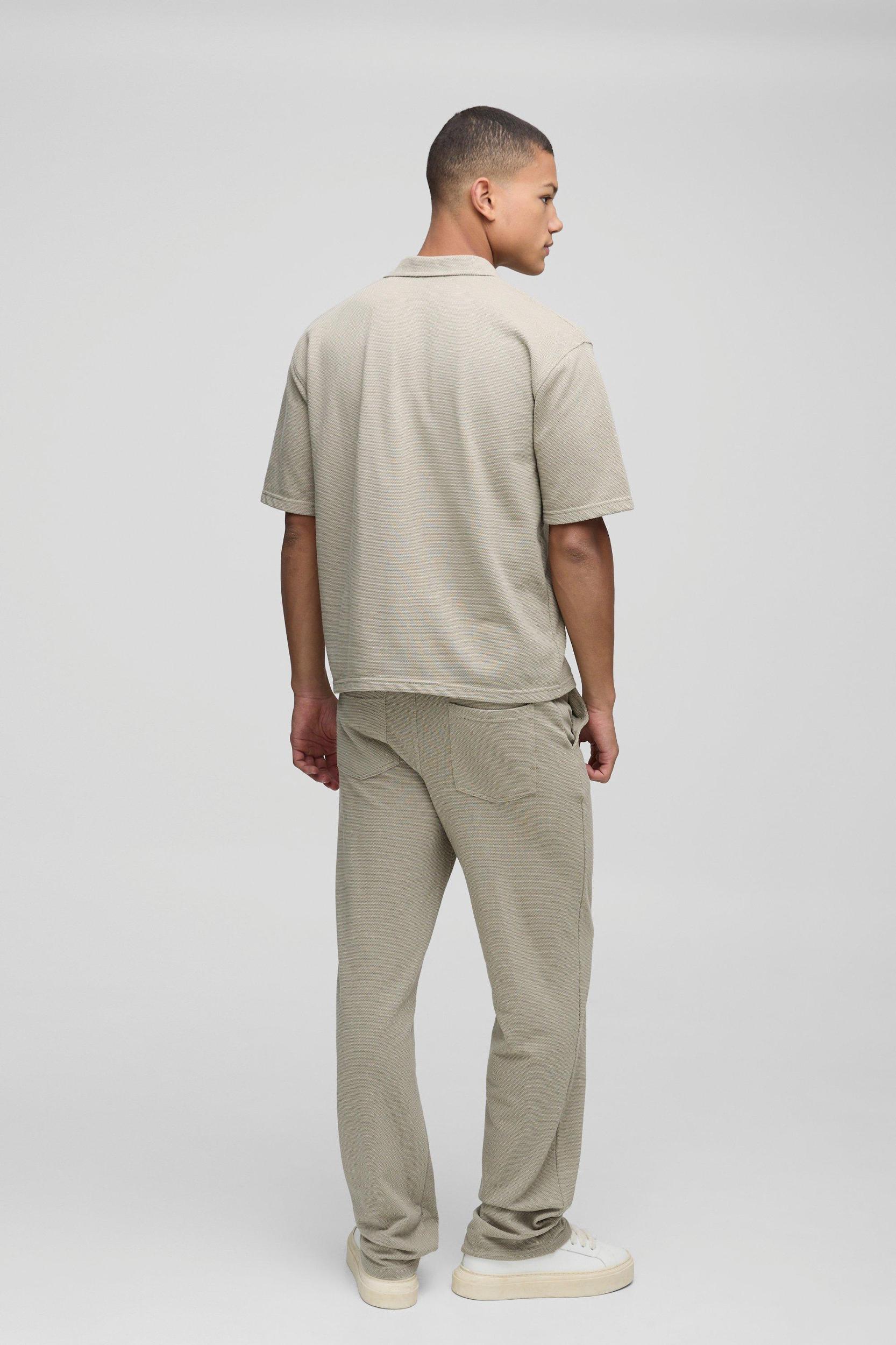Jumbo Pique Boxy Shirt & Pants Set | boohooMAN USA Product Image