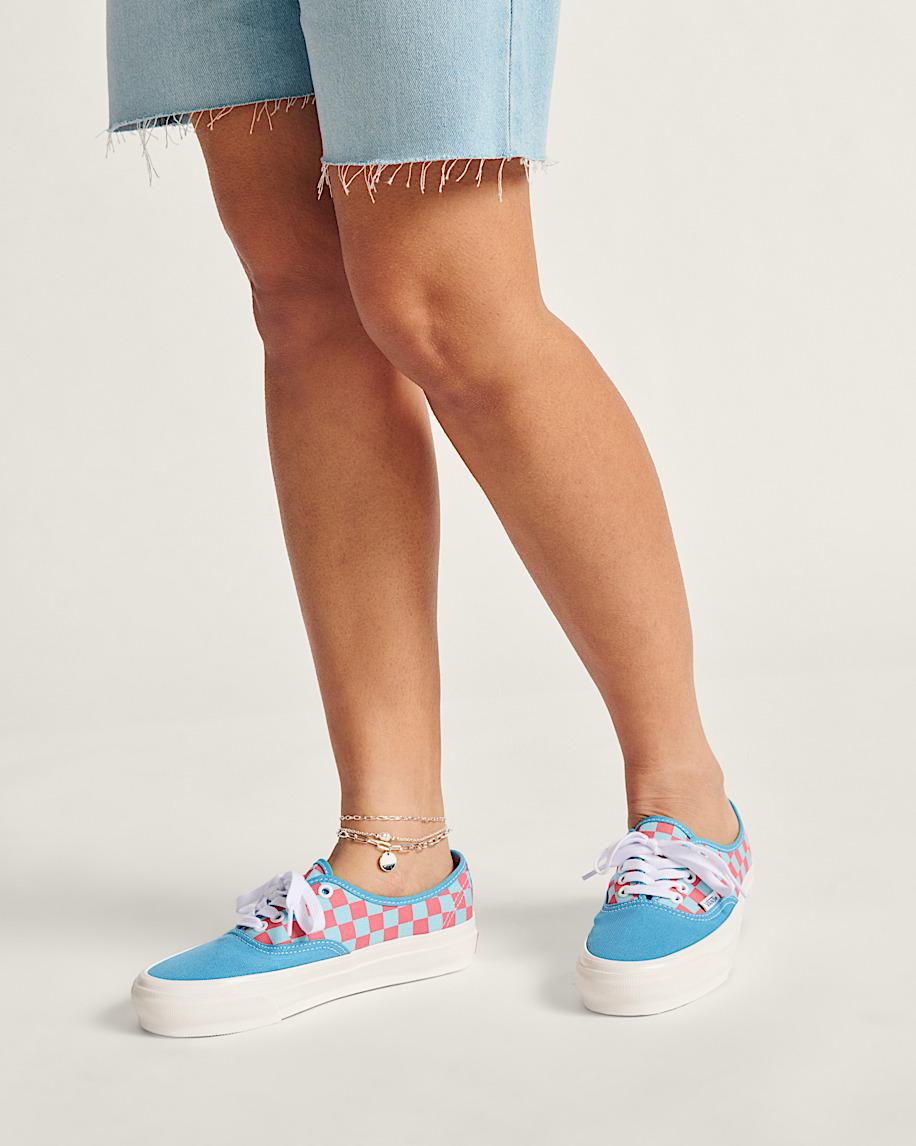 Premium Authentic Checkerboard Shoe in Heritage Blue / Pink| Vans US Product Image