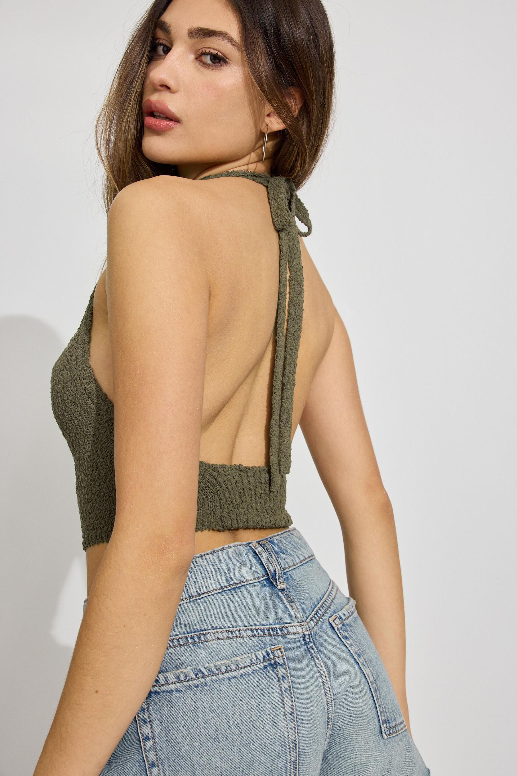 Bouclé Cowl Halter Top Product Image