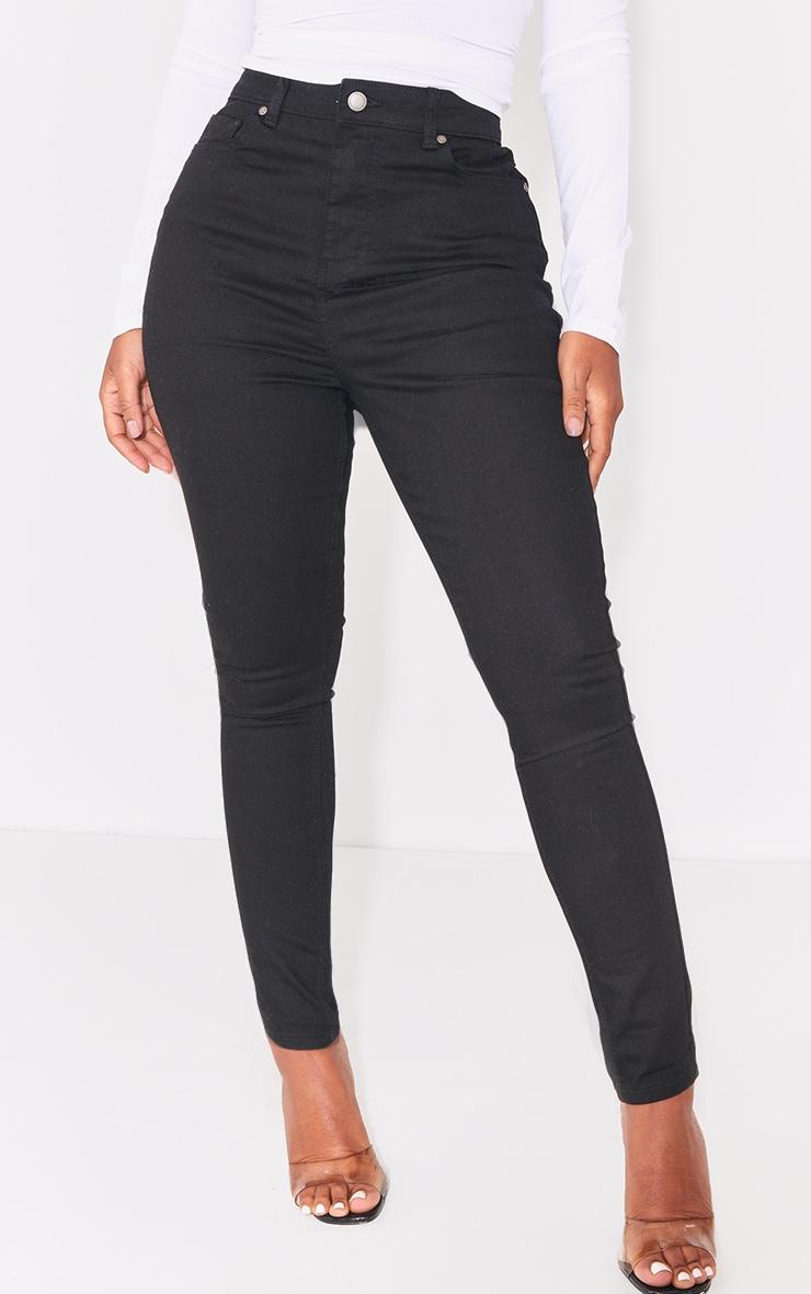 PRETTYLITTLETHING Shape Black High Waisted Super Stretch Denim Jeans Product Image