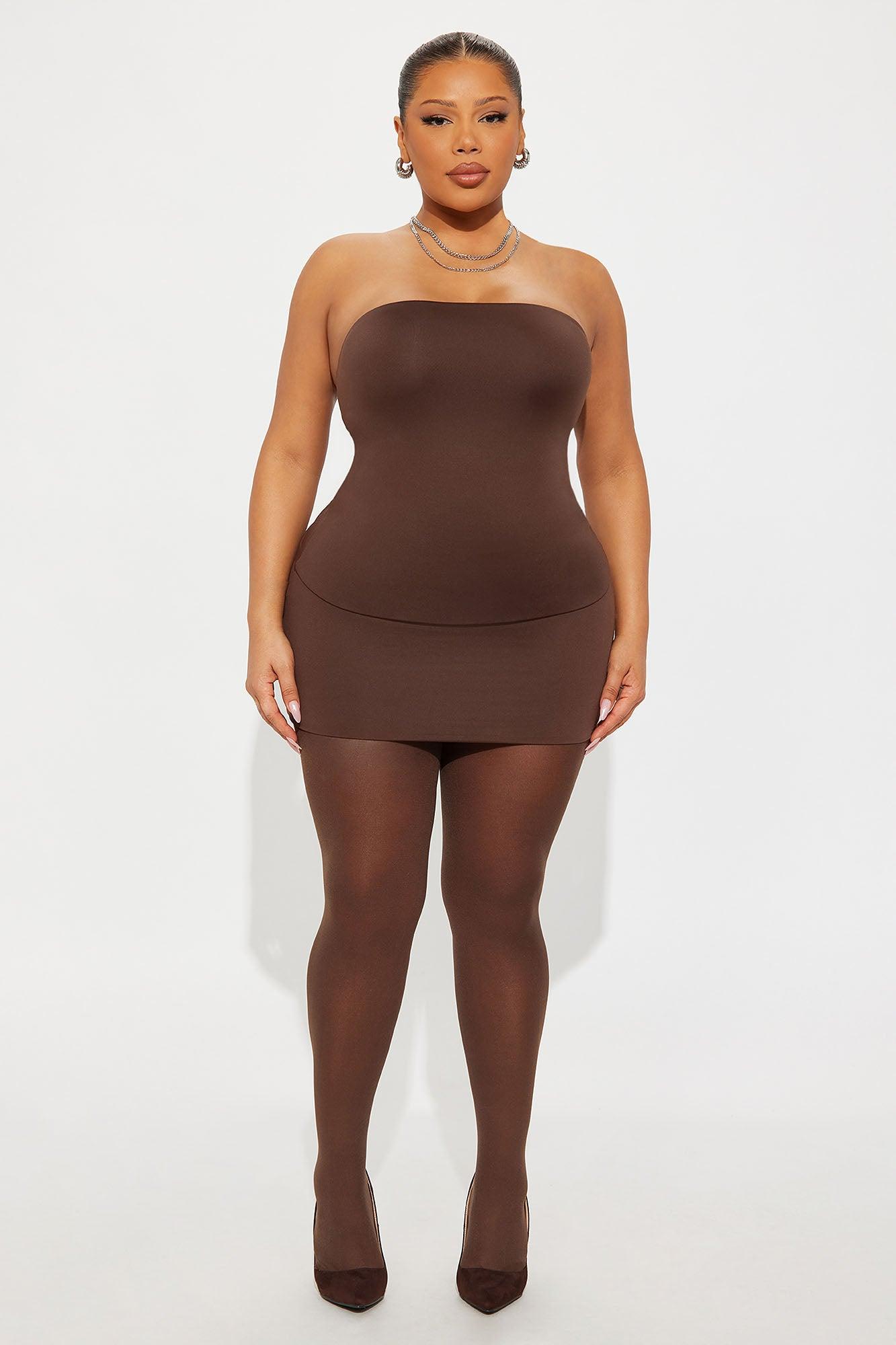 Contour Double Lined Tube Top - Chocolate Female Product Image