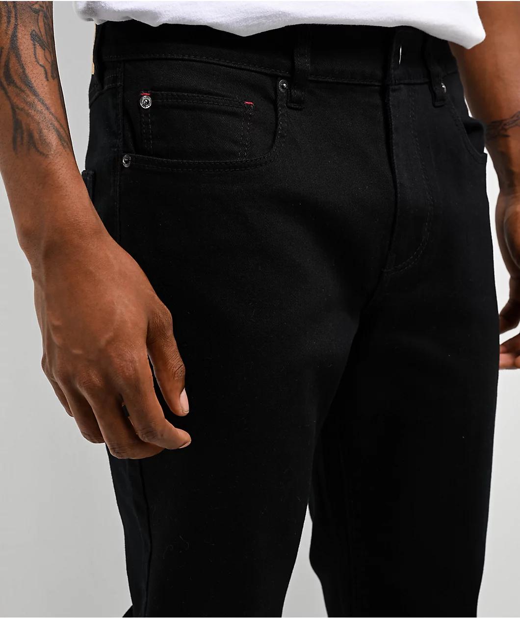 Empyre Verge Destroyed Black Tapered Skinny Jeans Product Image