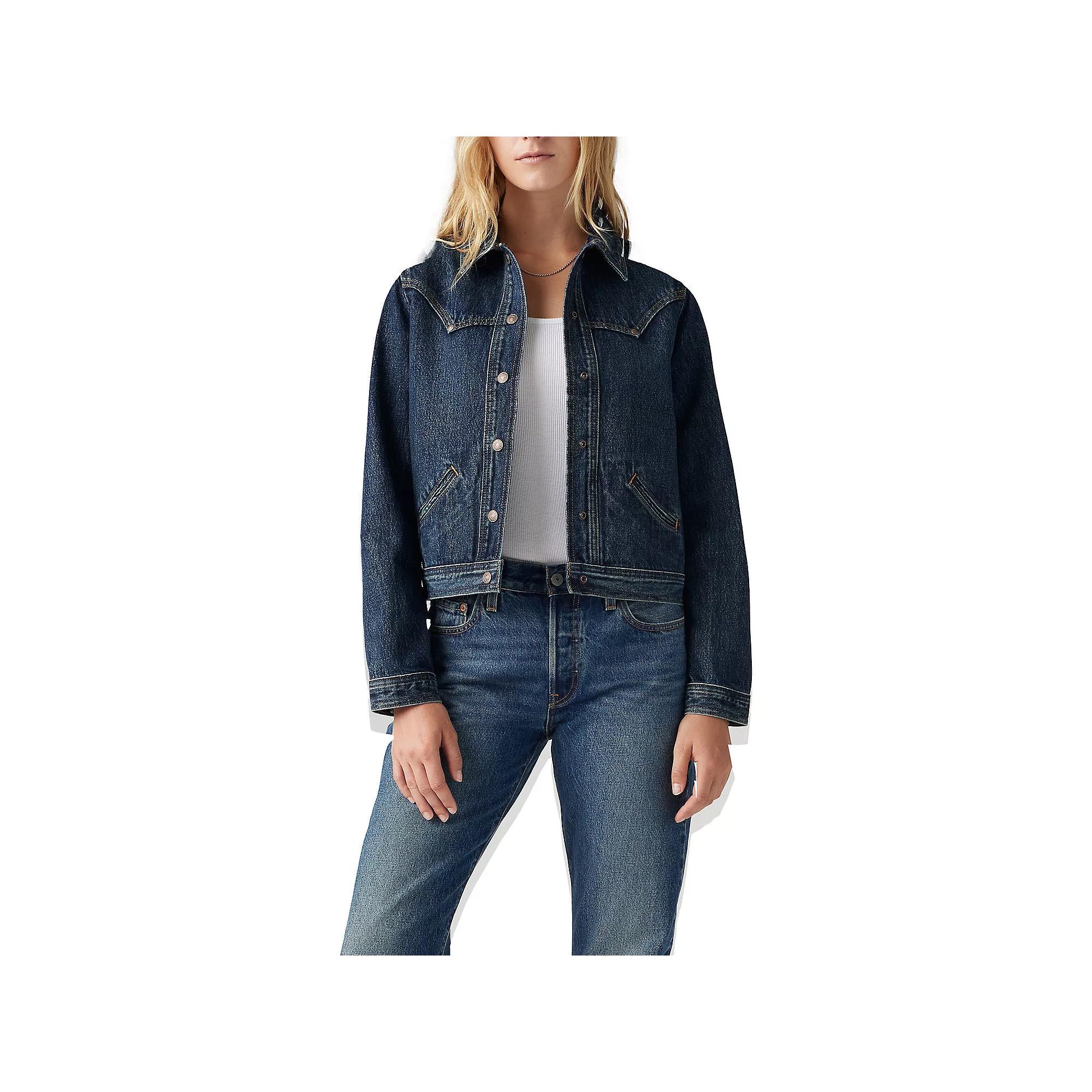 Levi's® Women's Original Trucker Riveted Jacket - Silver Lode S: Slim Fit, Denim, Midweight, Button Down Product Image