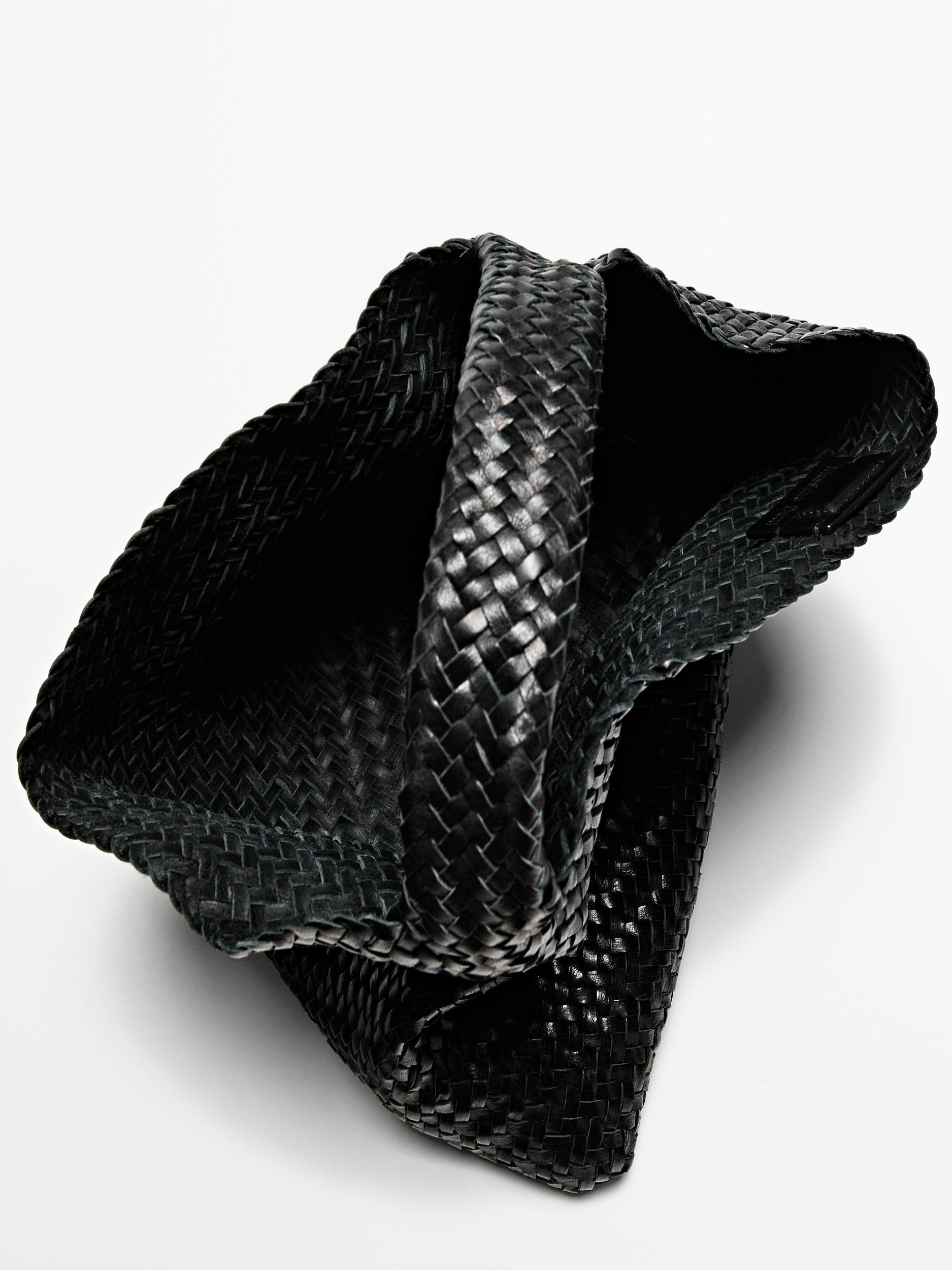 Braided nappa leather shopper bag Product Image