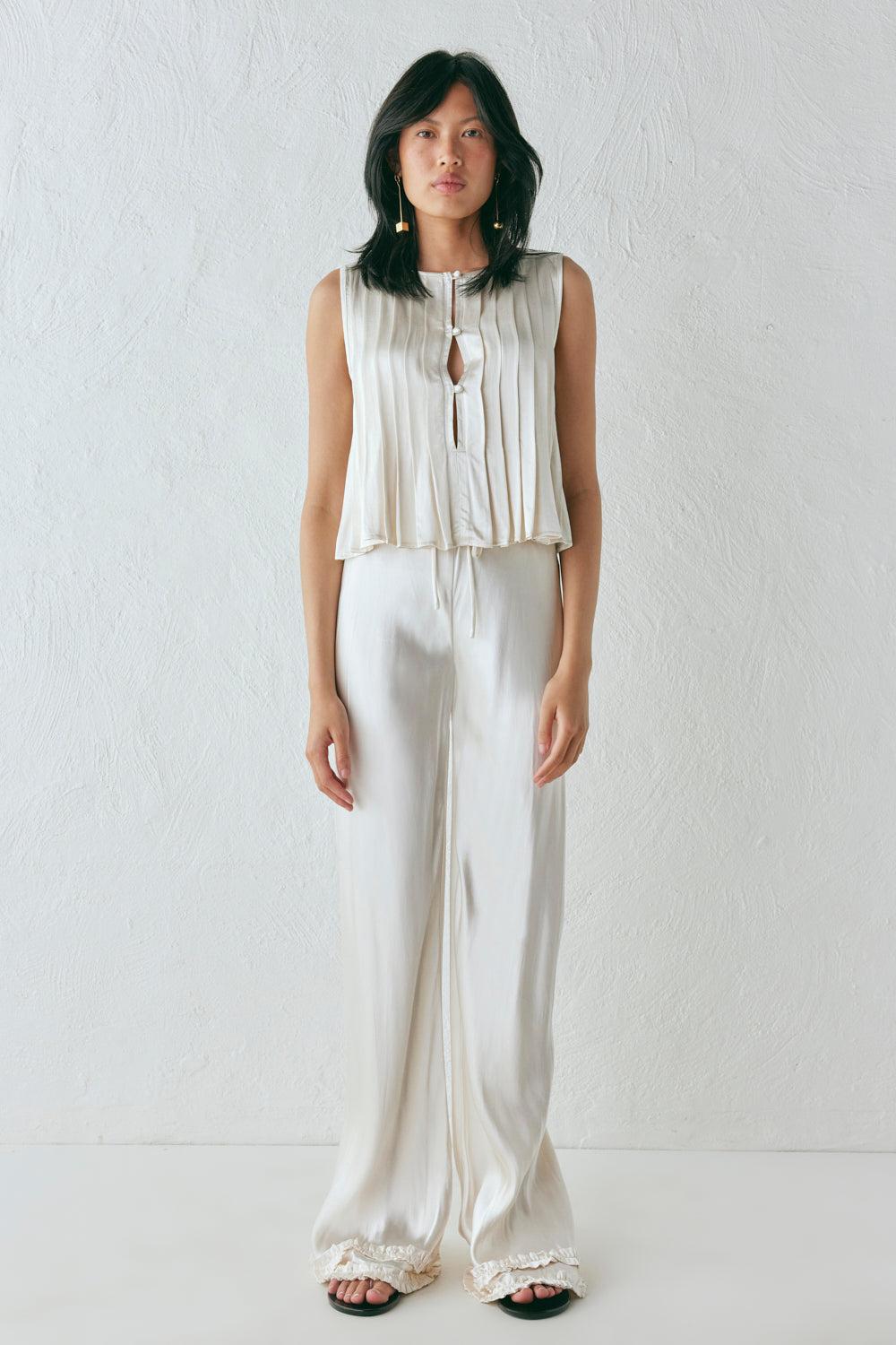 Eva Satin Top Cream Product Image