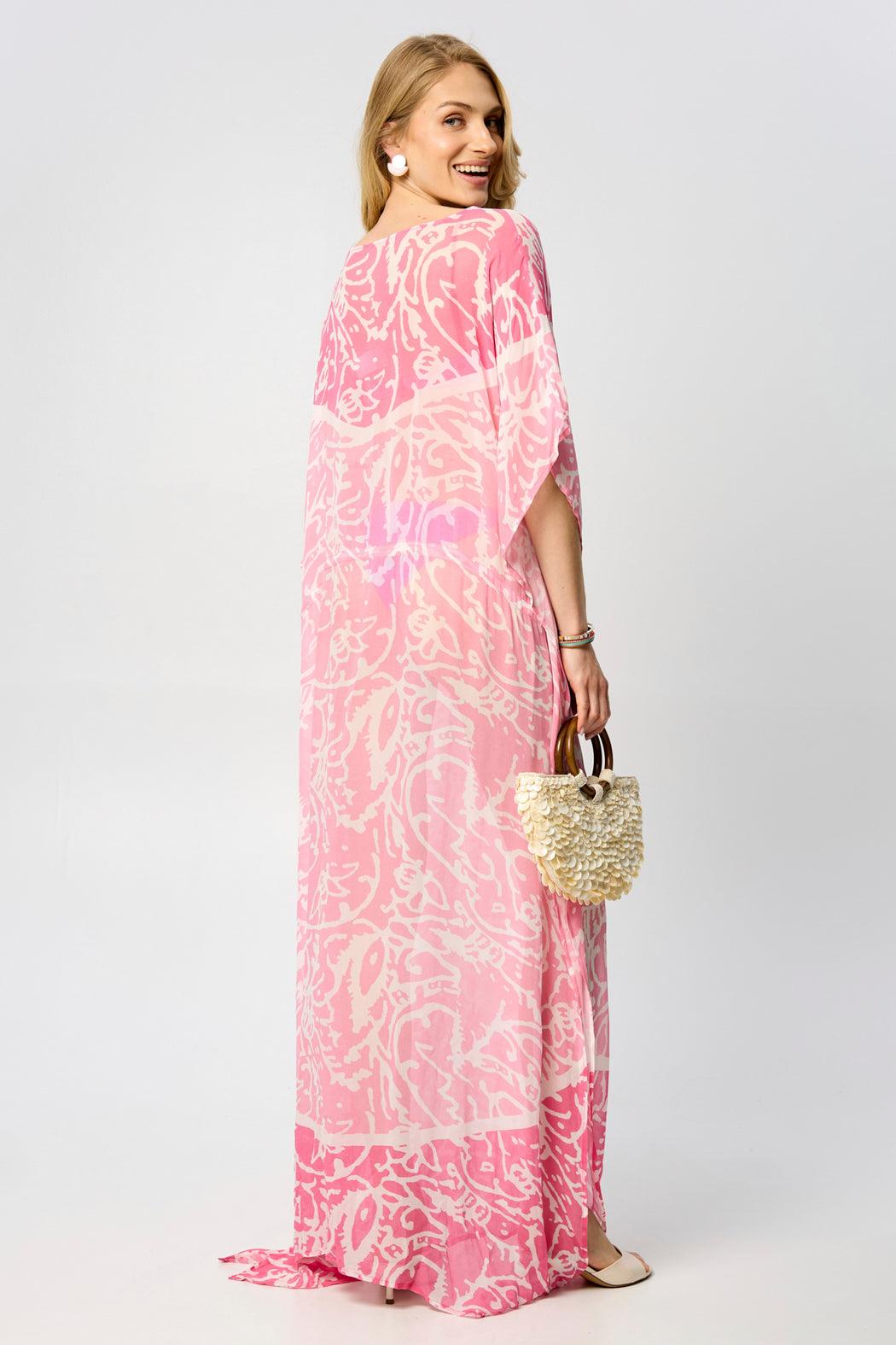 Floral Kaftan Tie Waist Monochrome Product Image