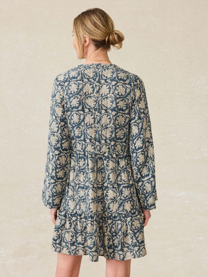 Dune Cotton Gauze Oceana Dress - Tranquil Tides Print Product Image