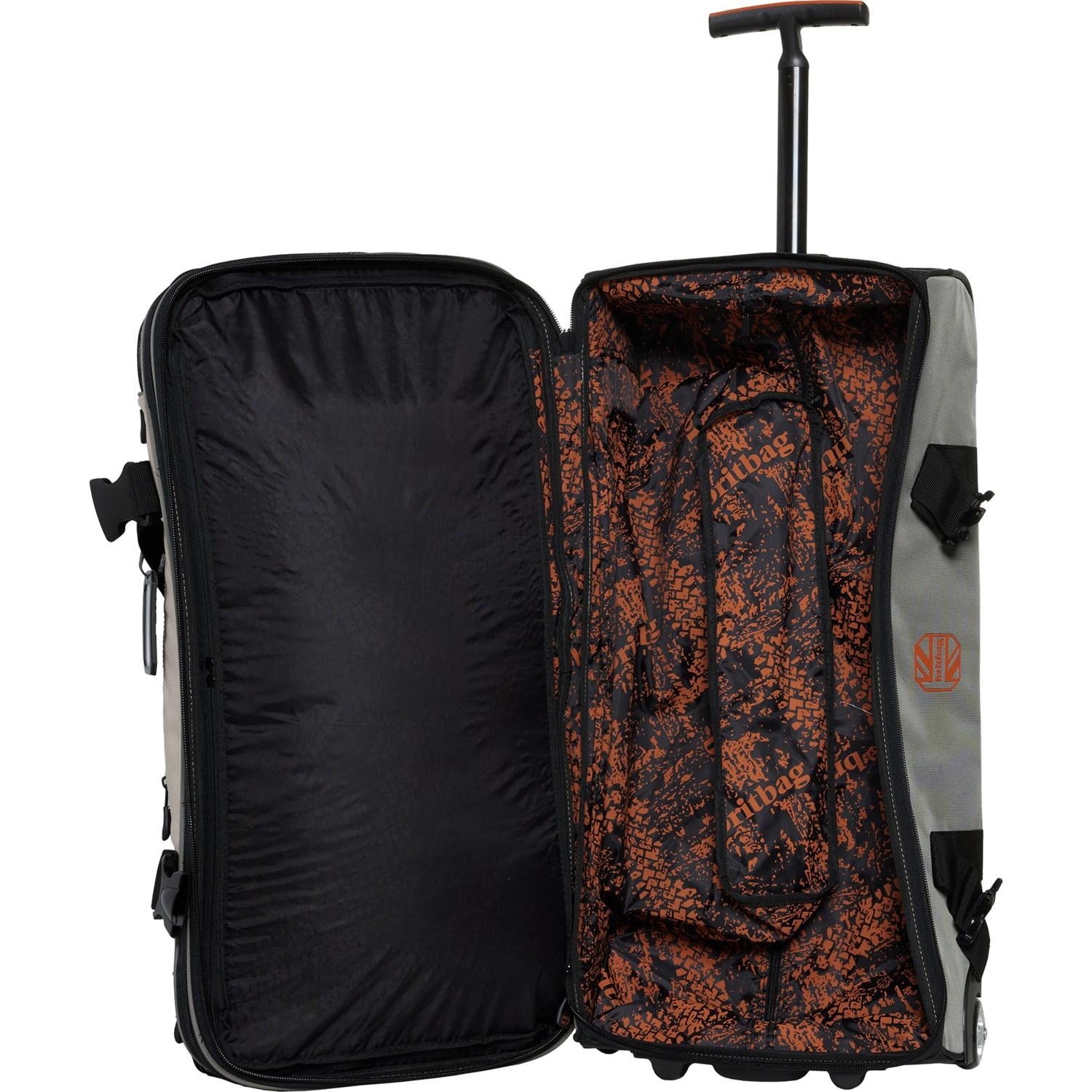 BritBag 30” Jakarta Drop Bottom Travel Rolling Duffel Bag - Softside, Expandable, Oxford Tan Top-Dusty Olive Bottom Product Image