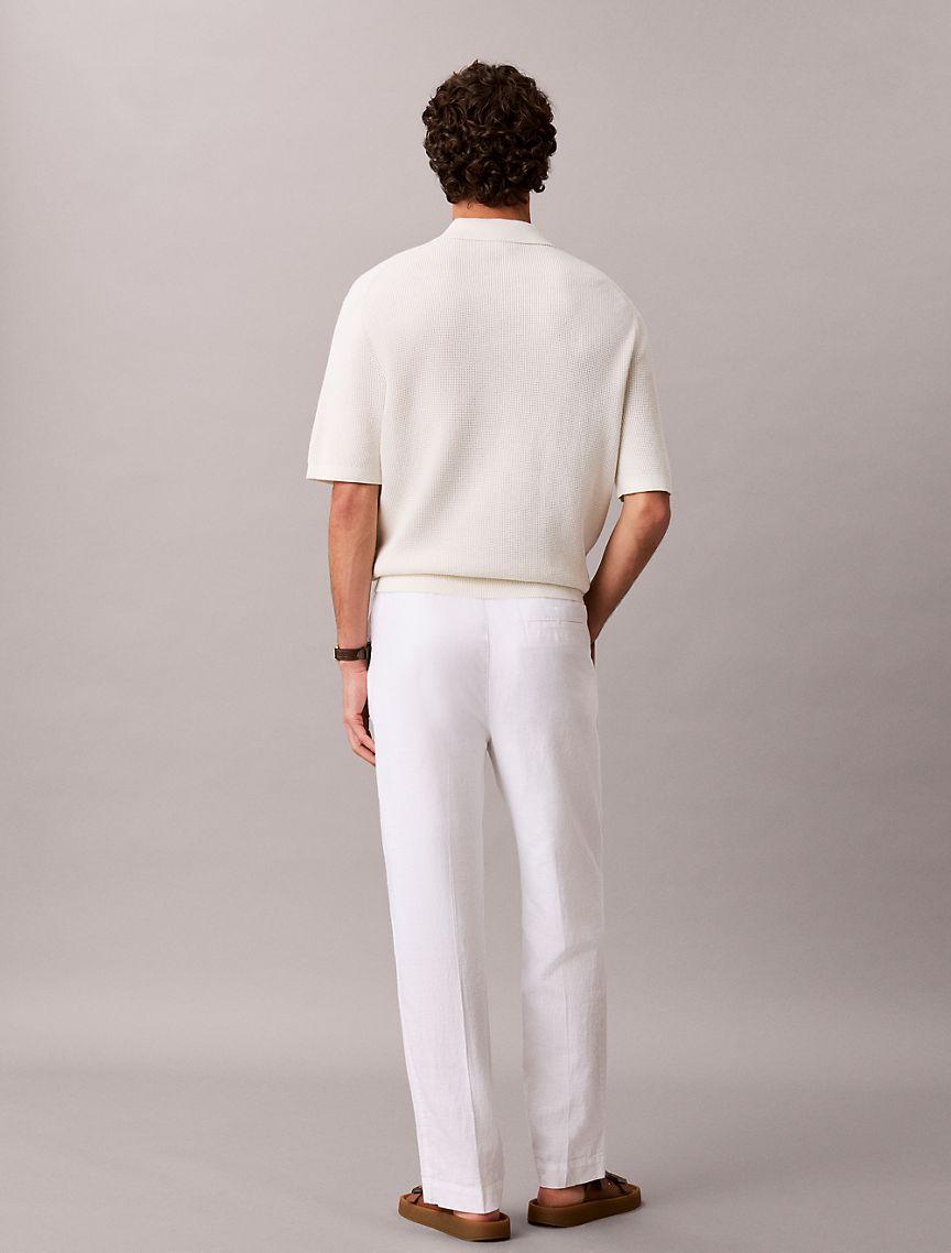Linen Blend Pleated Pull-On Pants Product Image