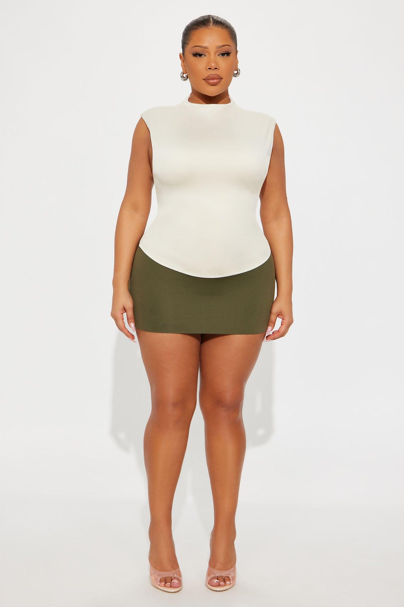 Contour Double Lined Mock Neck Top - Bone Female Product Image