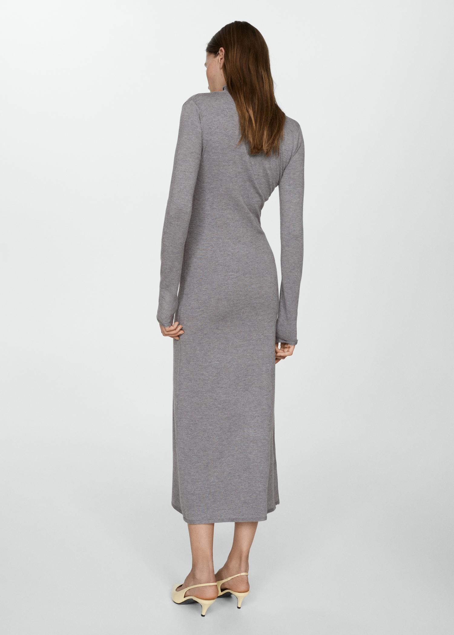 Perkins-neck knitted dress - Women | MANGO USA Product Image