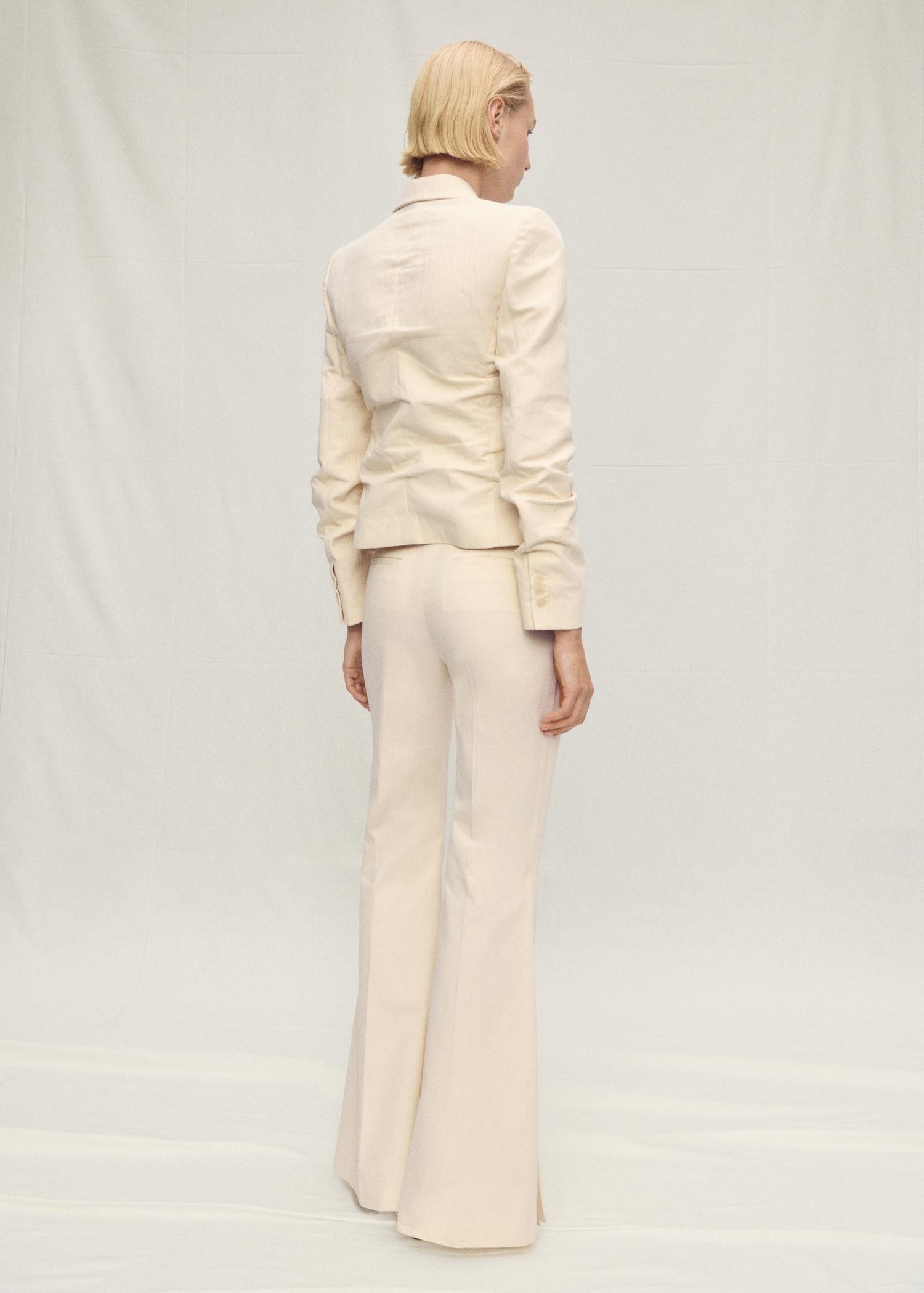 Flared linen-blend suit pants - Women | MANGO USA Product Image