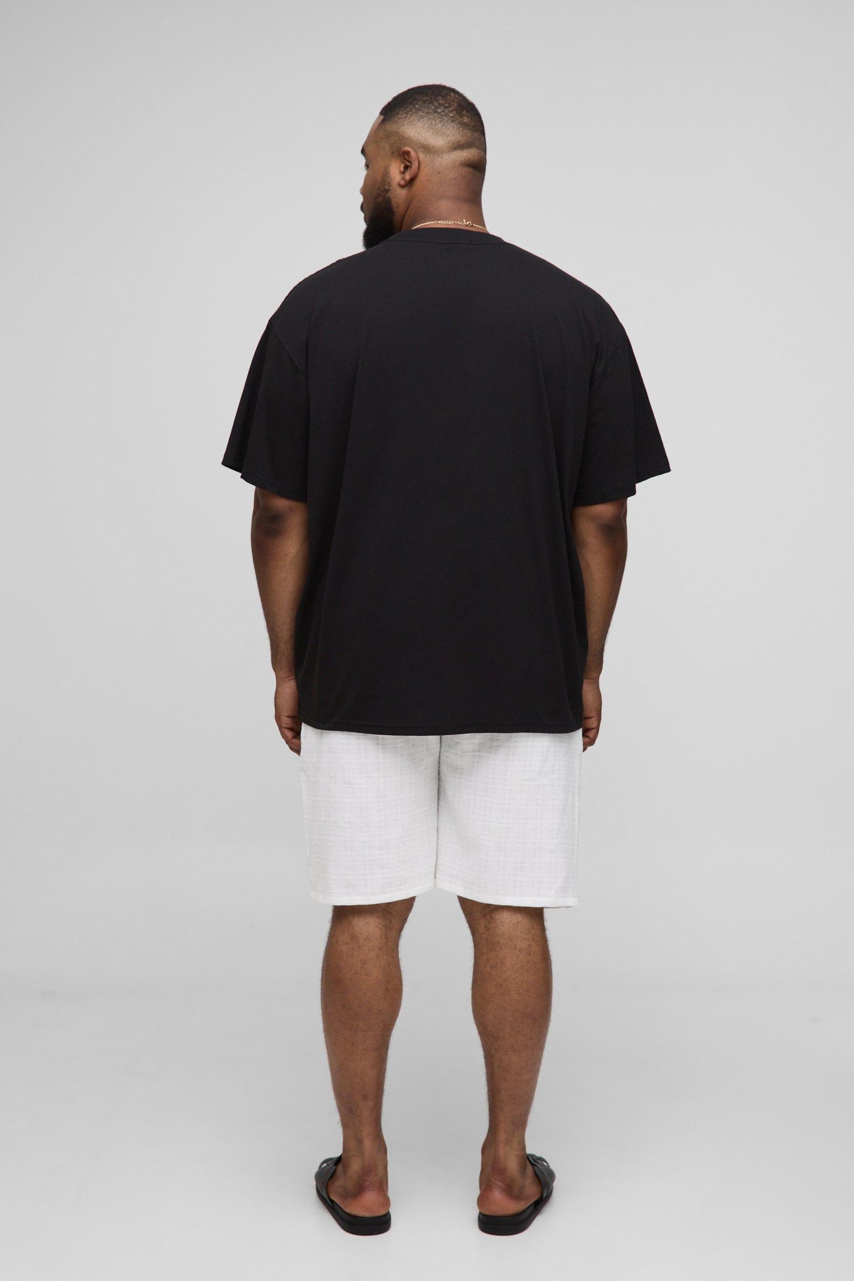 Plus Oversized Leaf Puff Print T-Shirt | boohooMAN USA Product Image