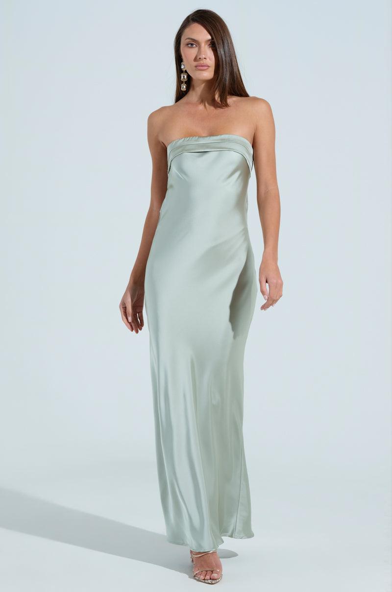 THE ONE THAT GOT AWAY SATIN MIDI DRESS Product Image