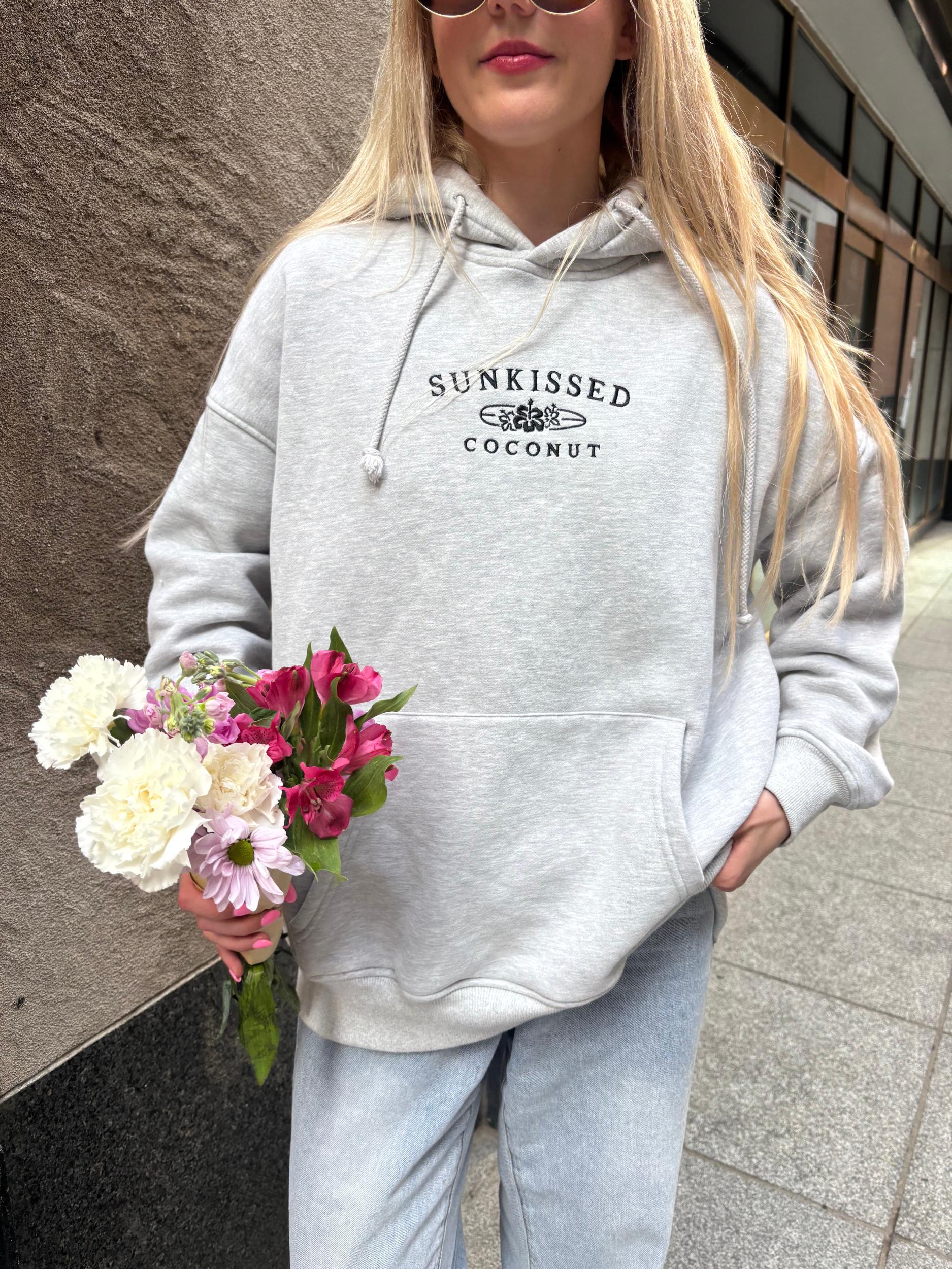 Afternoon Grey Sunkissedcoconut Embroider Hoodie Product Image