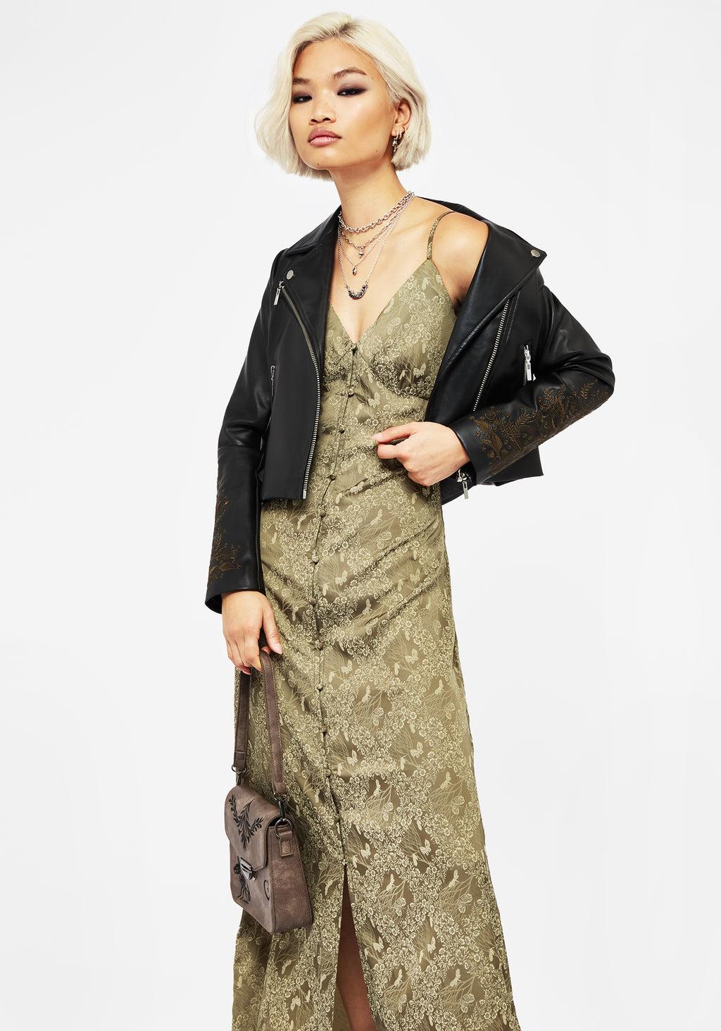 Yara Floral Print Button Up Maxi Slip Dress Product Image