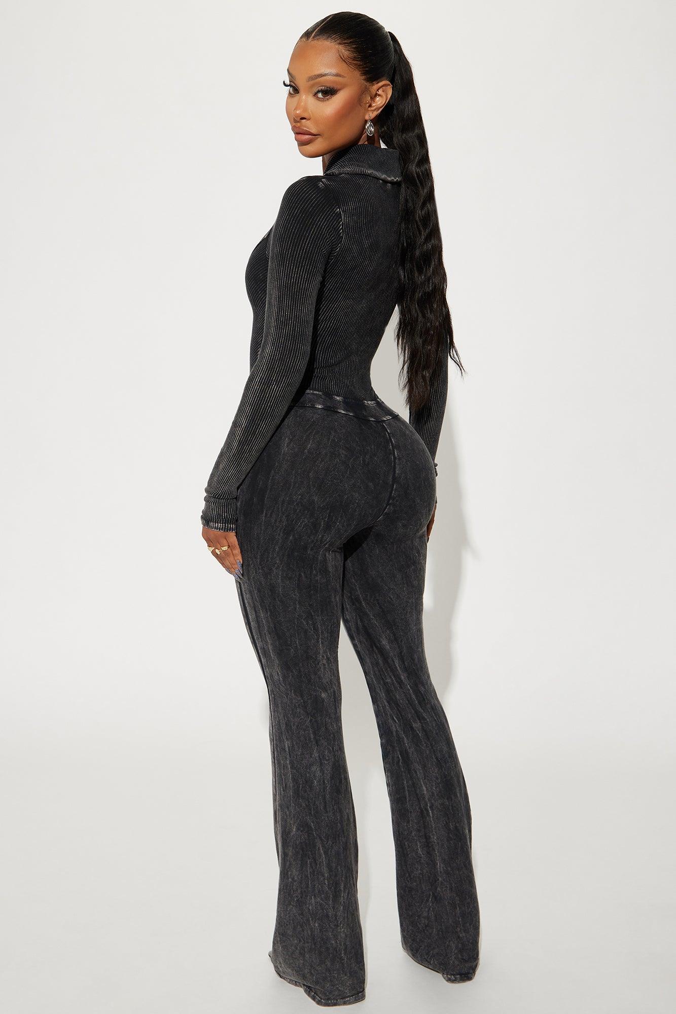 Been Like This Washed Ribbed Jumpsuit  - Black Product Image