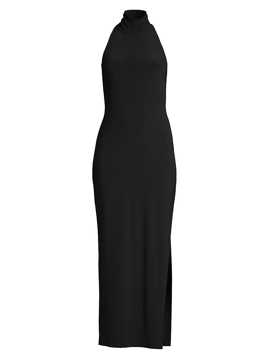 Womens Halter Turtleneck Slit Gown Product Image