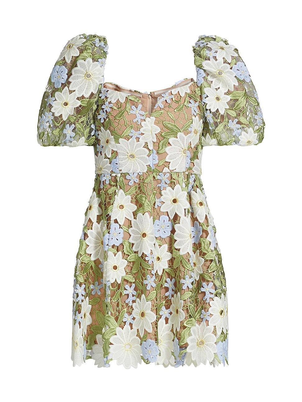 Womens Flora Floral Lace Minidress - Product Image