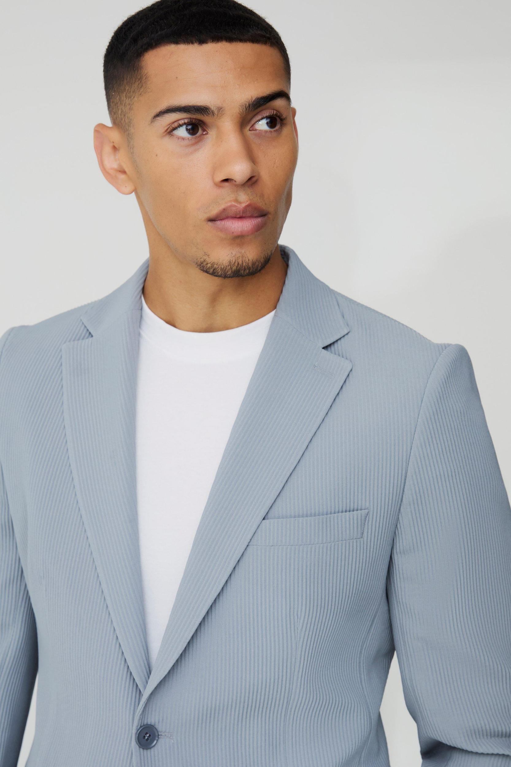 Slim Fit Pleated Blazer | boohooMAN USA Product Image