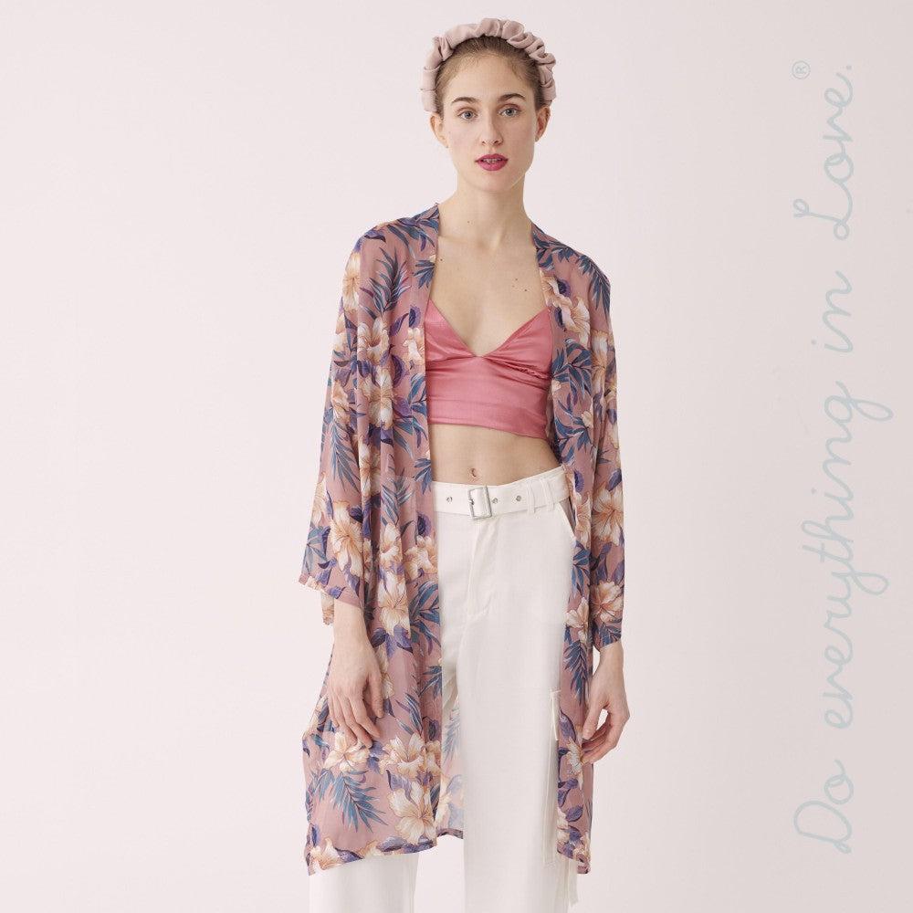 7305531   Do everything in Love brand women's lightweight long sleeve sheer floral kimono Product Image