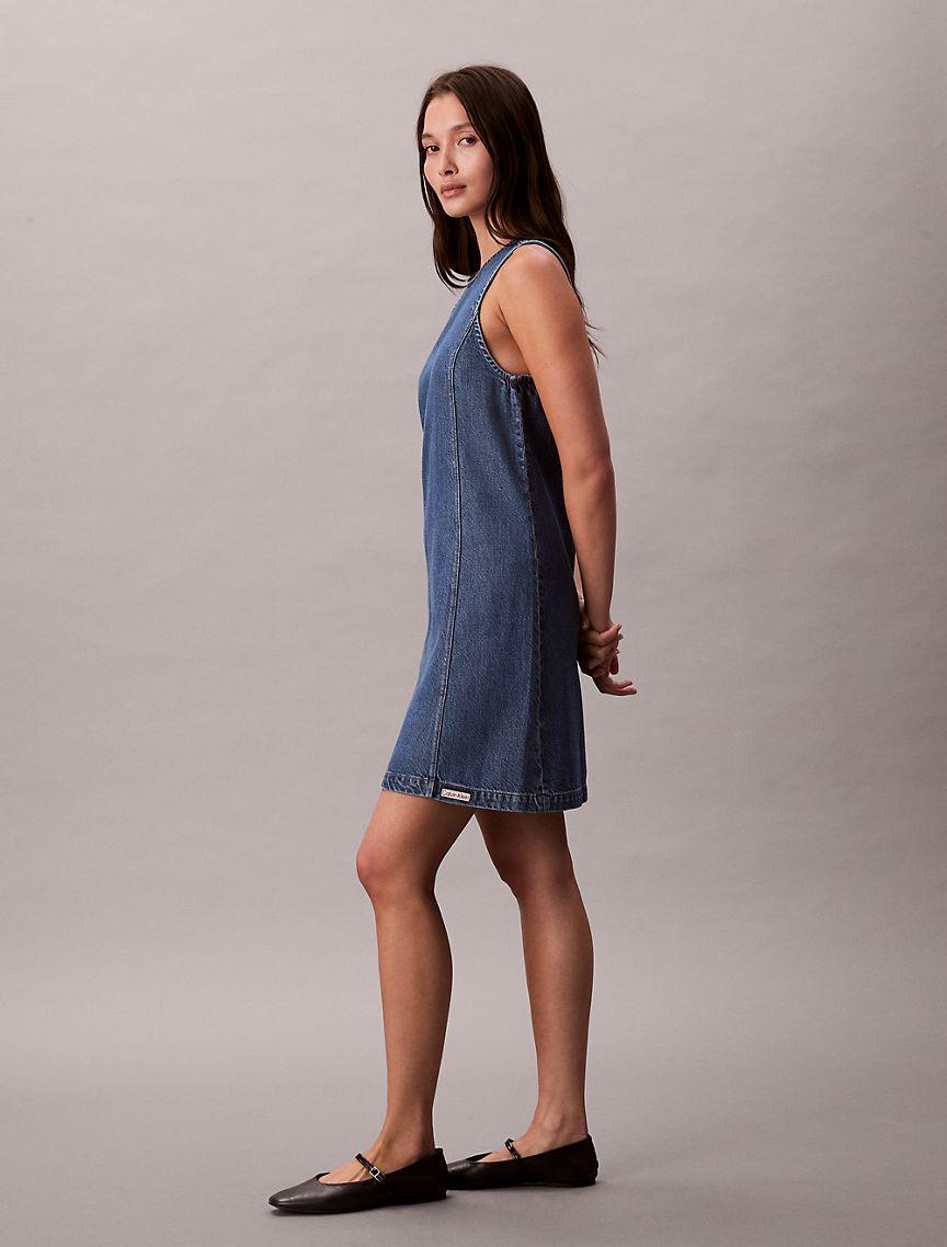 Denim Mini Shift Dress  Product Image