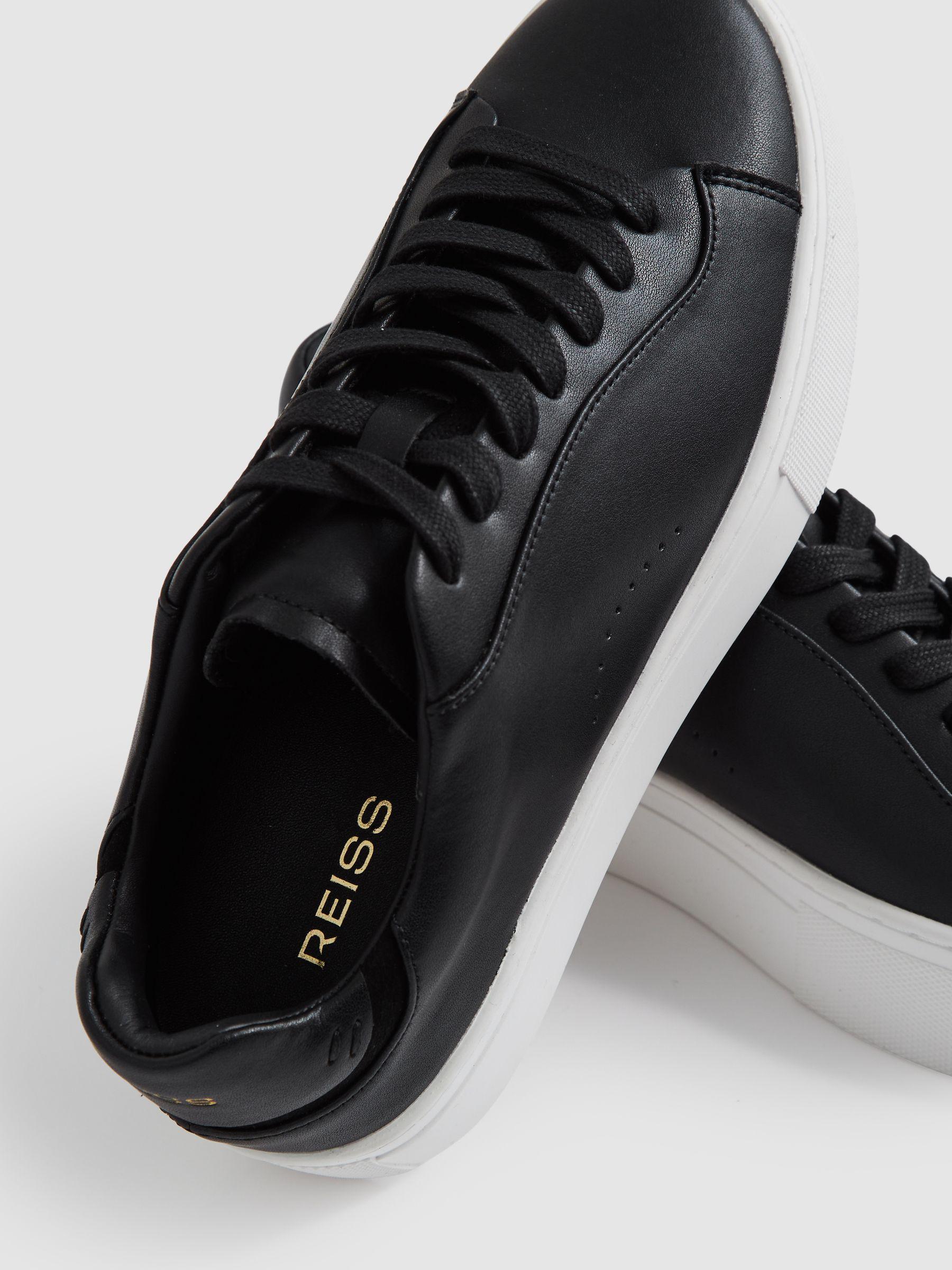 Leather Low-Top Trainers in Black Product Image
