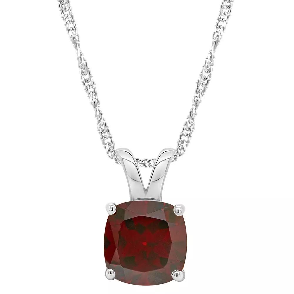 Alyson Layne 14k Gold Cushion Garnet Pendant Necklace, Womens Product Image