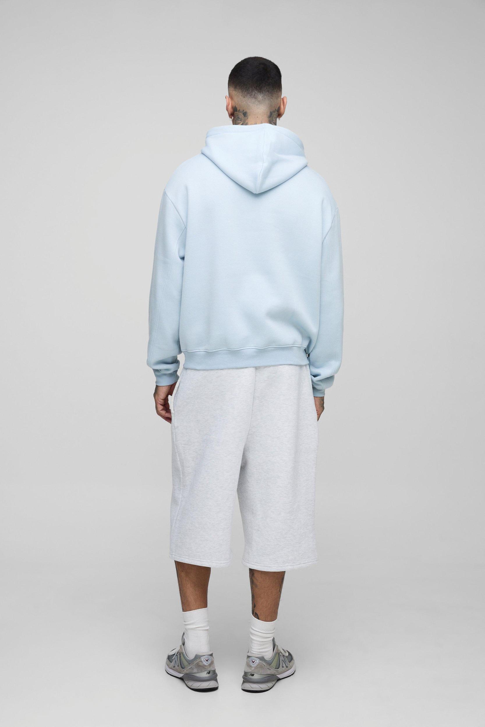 Tall Oversized Boxy MAN Applique Hoodie | boohooMAN USA Product Image