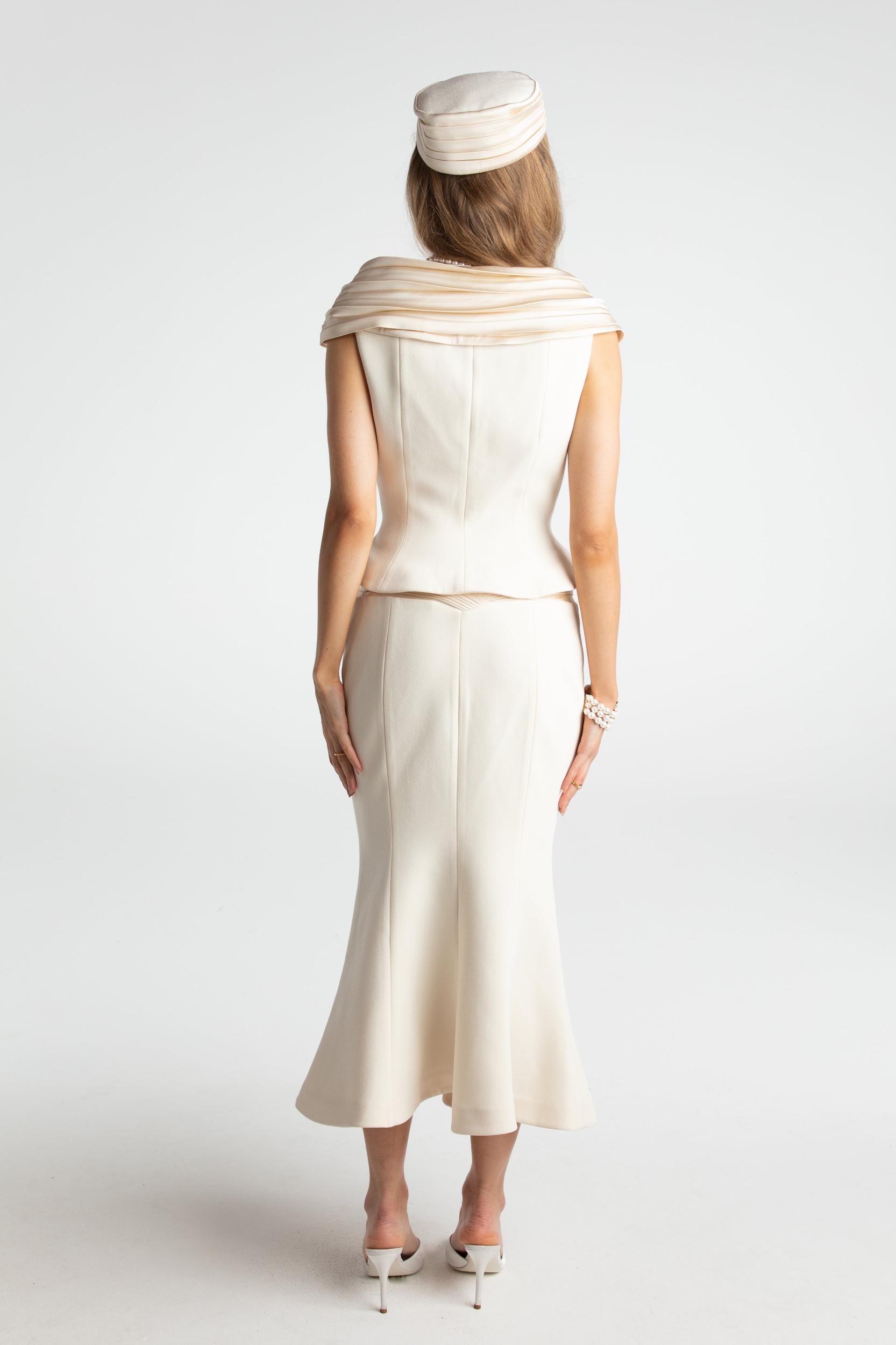 Belle Satin Skirt (Beige (Final Sale) Product Image