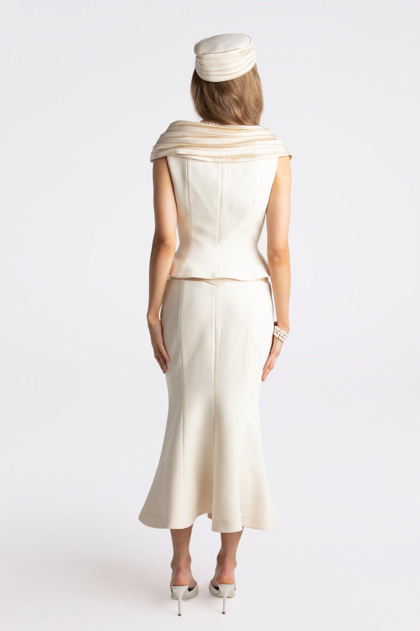 Belle Satin Skirt (Beige (Final Sale) Product Image