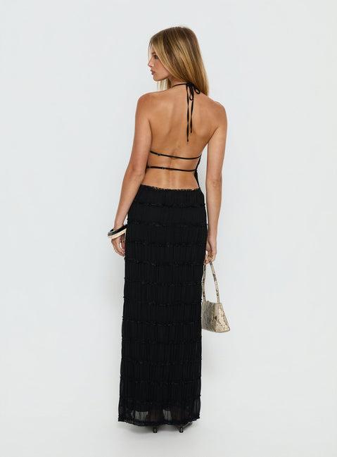 Klarissa Halter Maxi Dress Black Product Image