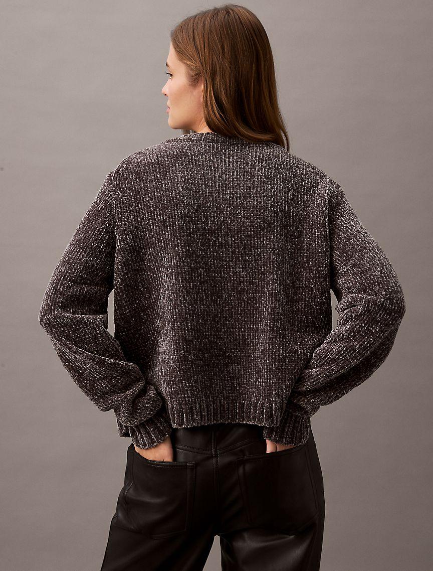 Chenille Relaxed V-Neck Sweater Product Image
