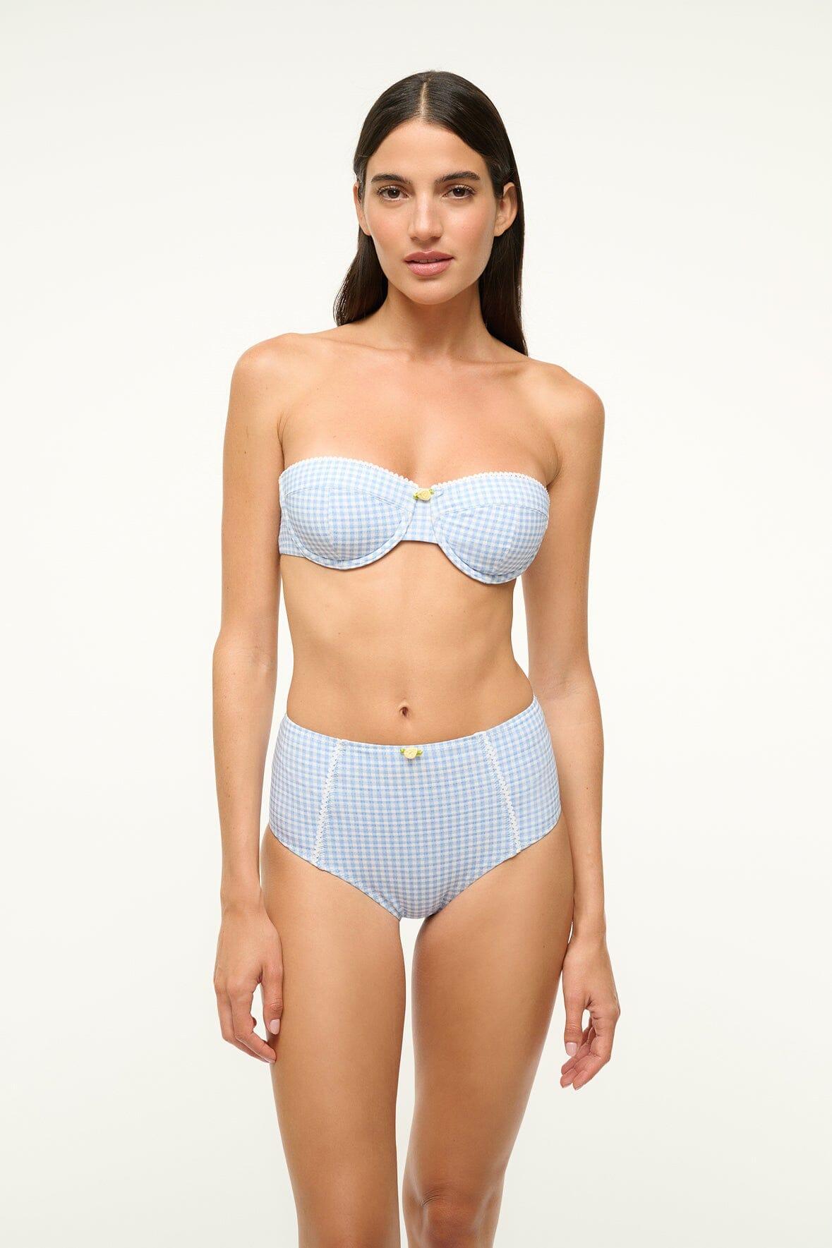 JO BALCONETTE BIKINI TOP | SKY MICRO CHECK Product Image