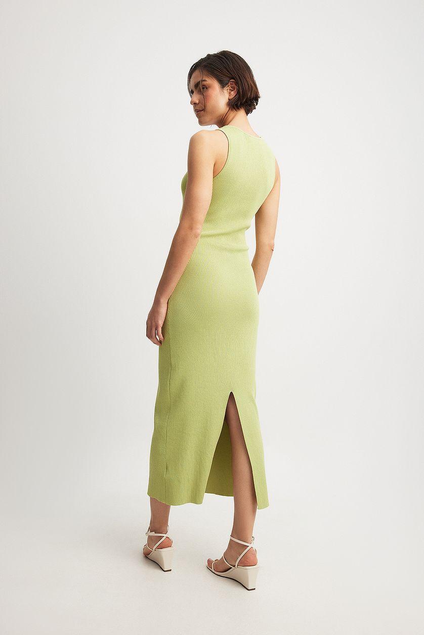 Fine Knitted Scoop Neck Midi Dress Product Image